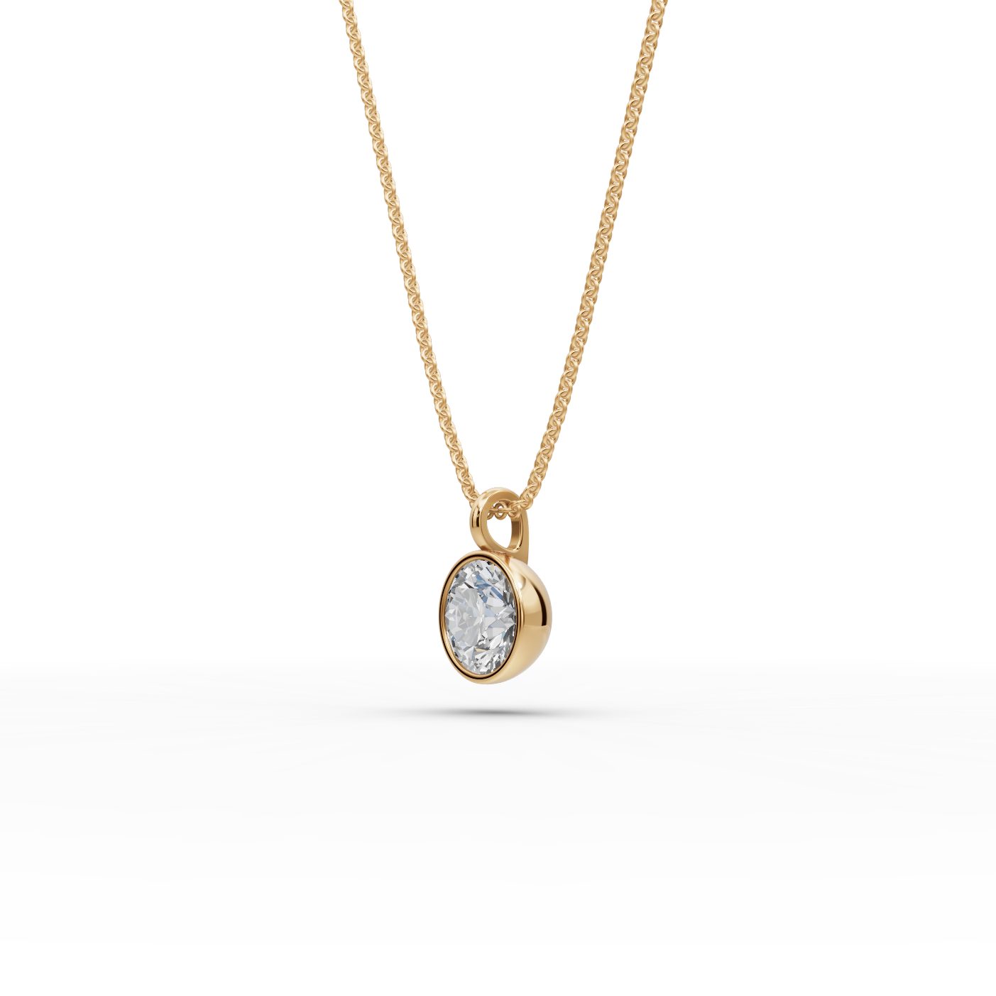 Radiant Promise Round Lab-Grown Diamond Solitaire Pendant in yellow gold
