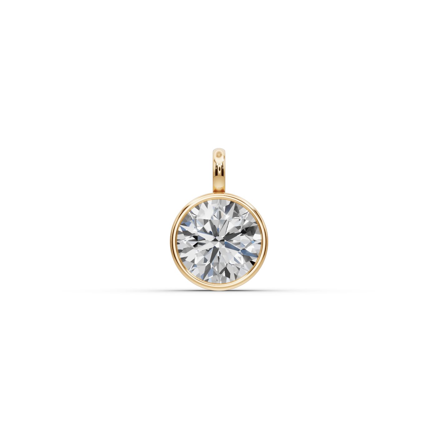 Radiant Promise Round Lab-Grown Diamond Solitaire Pendant in yellow gold, set with lab-grown diamonds