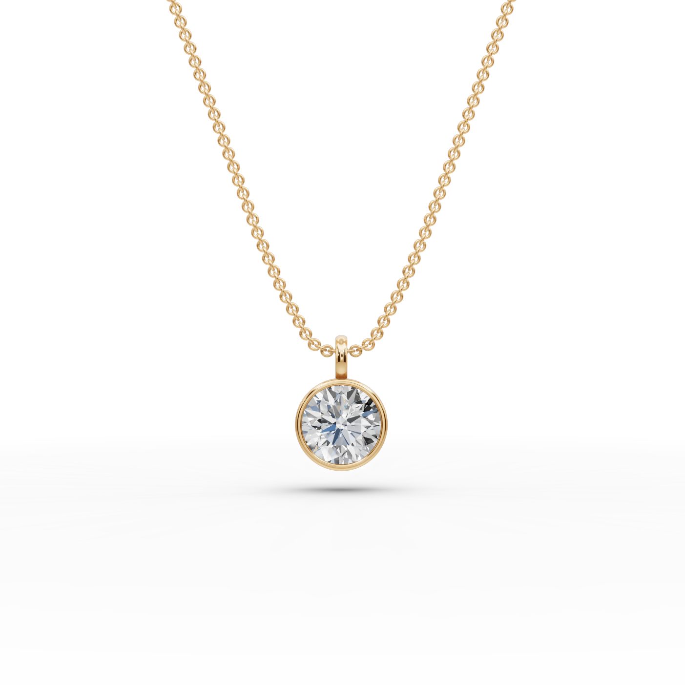 Radiant Promise Round Lab-Grown Diamond Solitaire Pendant in yellow gold