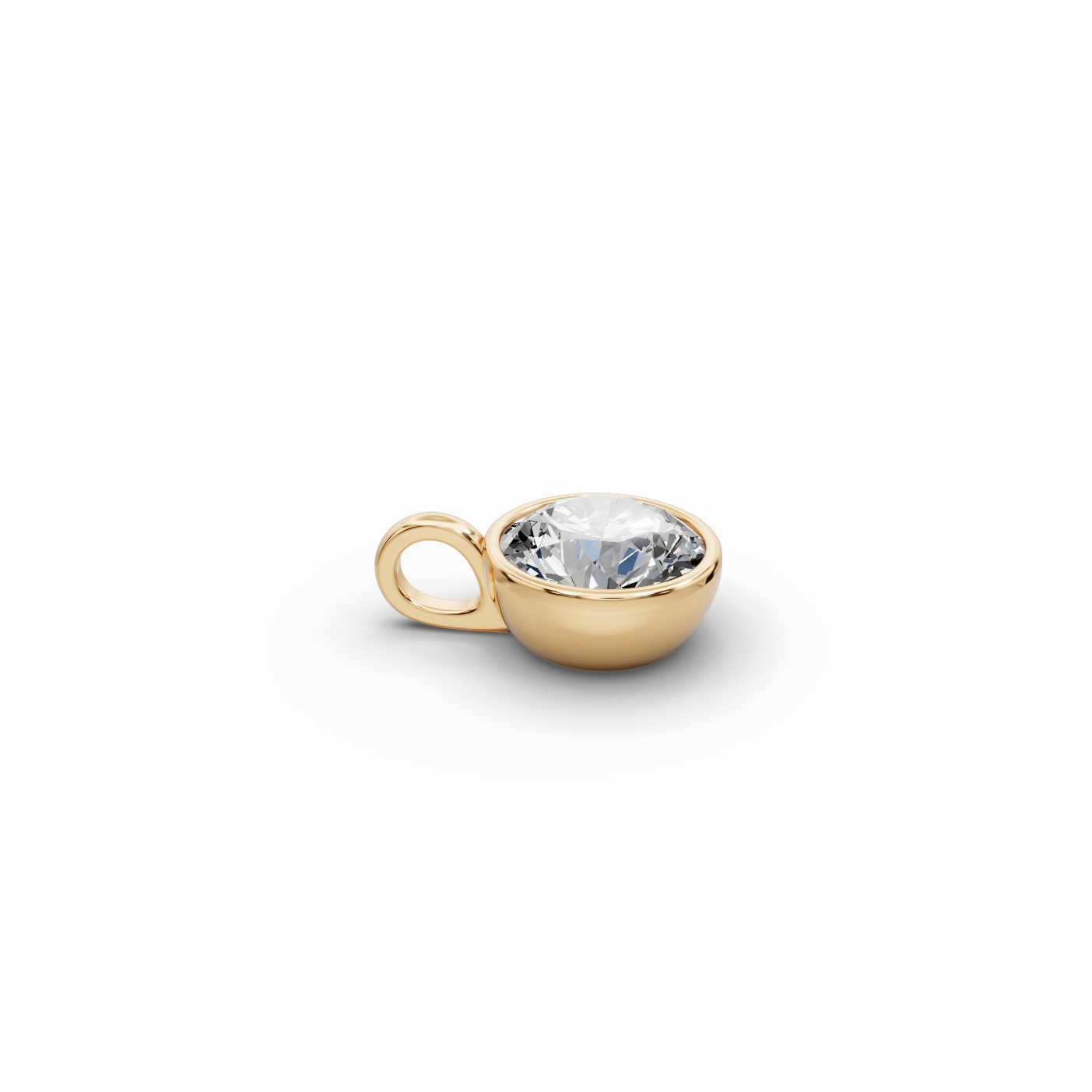 Radiant Promise Round Lab-Grown Diamond Solitaire Pendant in yellow gold