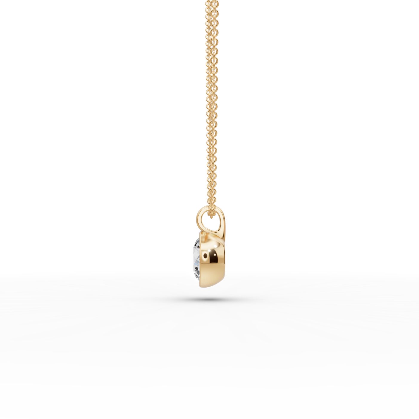 Radiant Promise Round Lab-Grown Diamond Solitaire Pendant in yellow gold