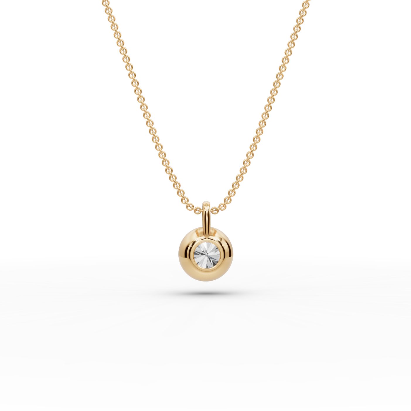 Radiant Promise Round Lab-Grown Diamond Solitaire Pendant in yellow gold