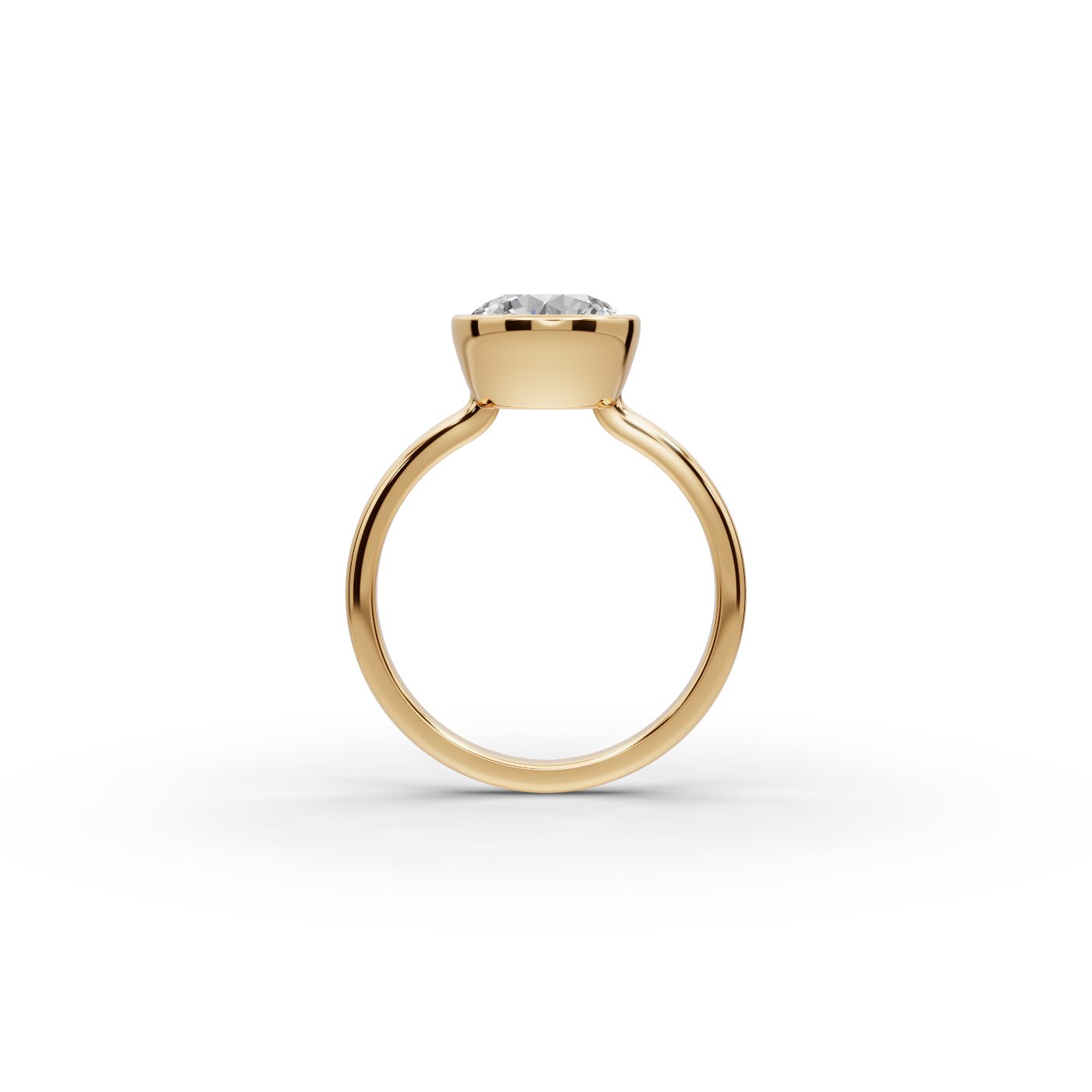 Everlasting Muse Round Lab-Grown Diamond Solitaire Ring in yellow gold