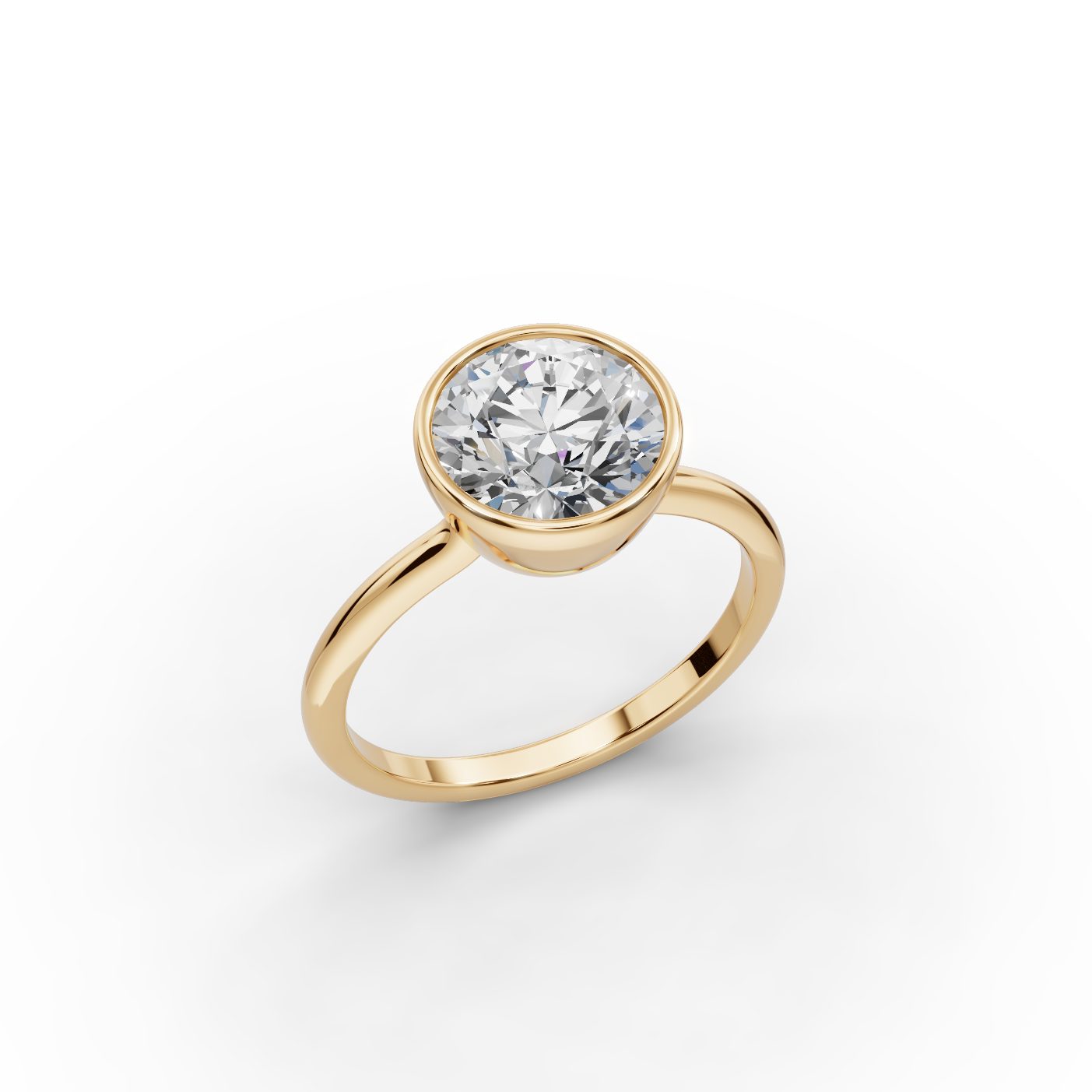 Everlasting Muse Round Lab-Grown Diamond Solitaire Ring in yellow gold