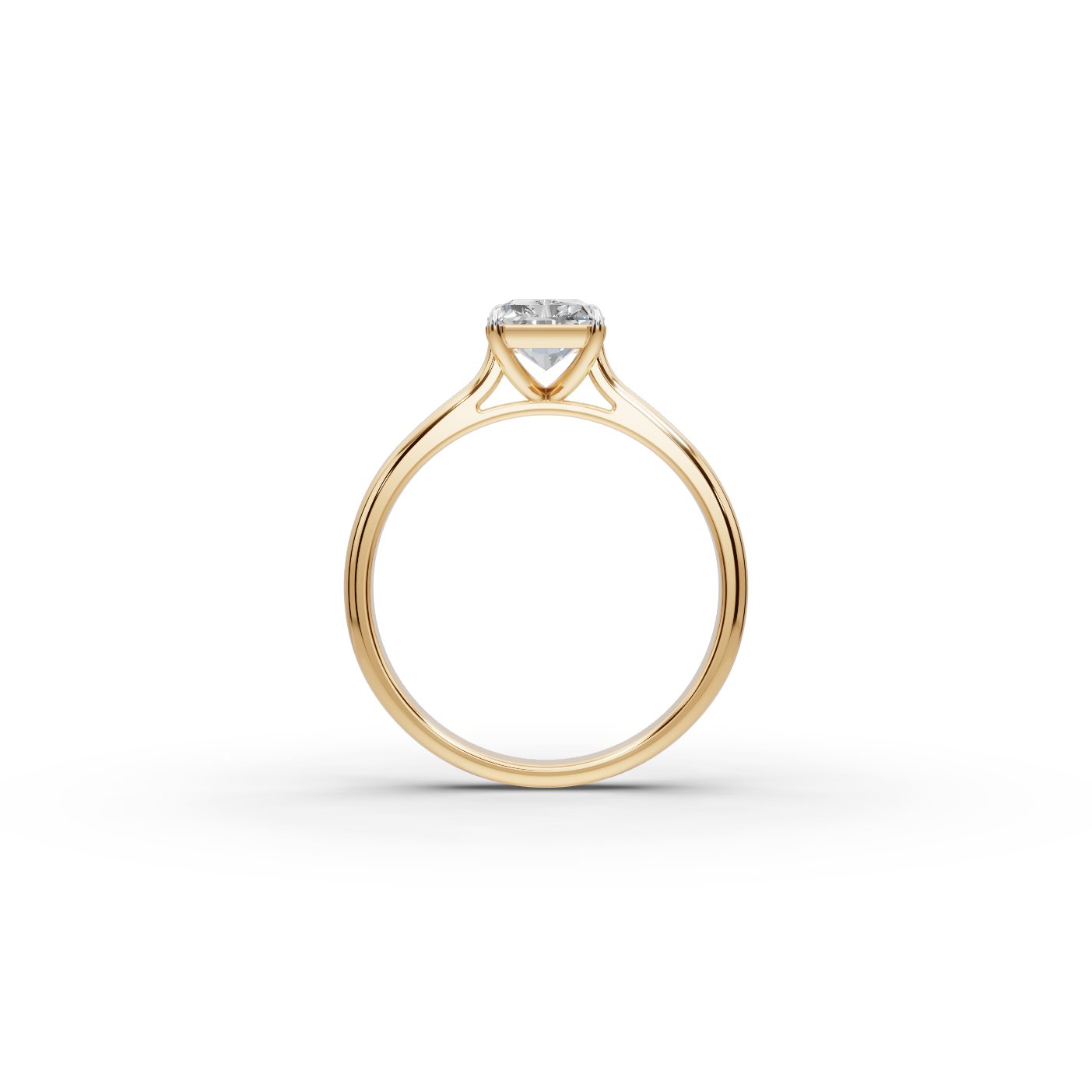Elegant Signature Radiant Lab-Grown Diamond Solitaire Ring in yellow gold