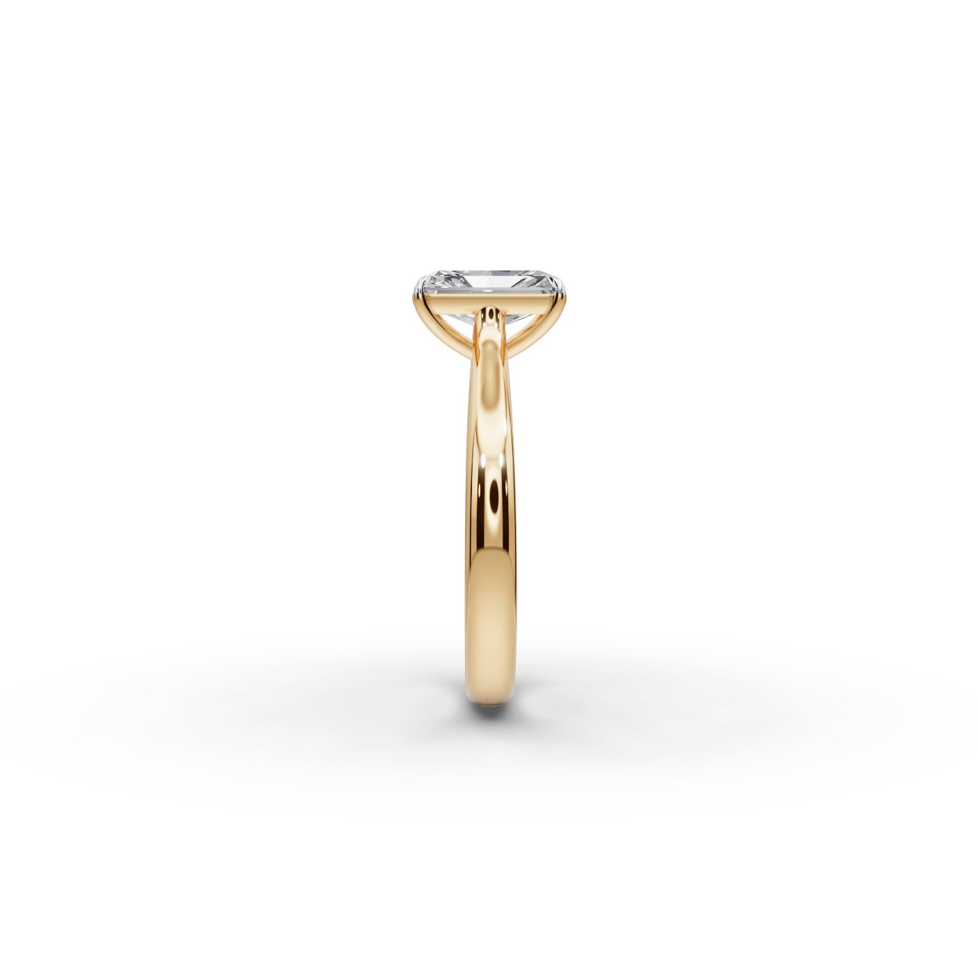 Elegant Signature Radiant Lab-Grown Diamond Solitaire Ring in yellow gold