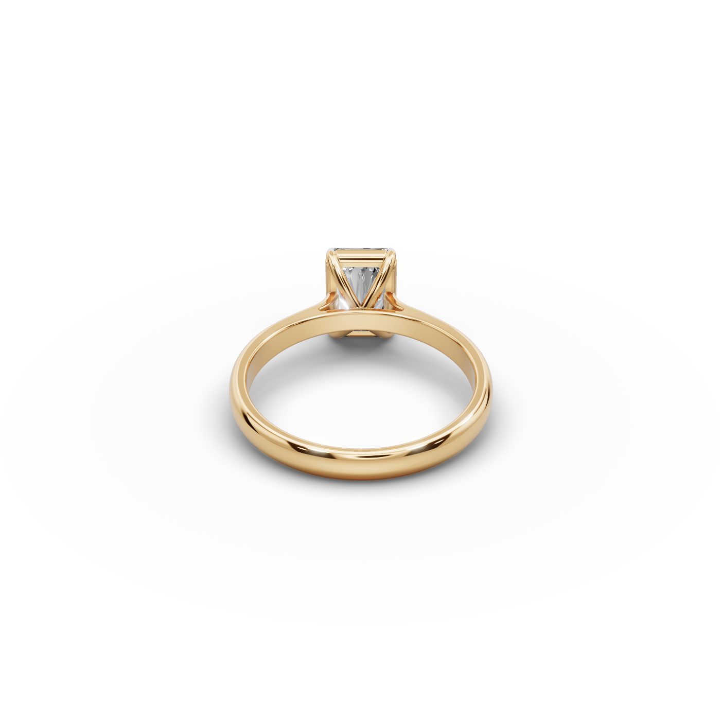 Elegant Signature Radiant Lab-Grown Diamond Solitaire Ring in yellow gold