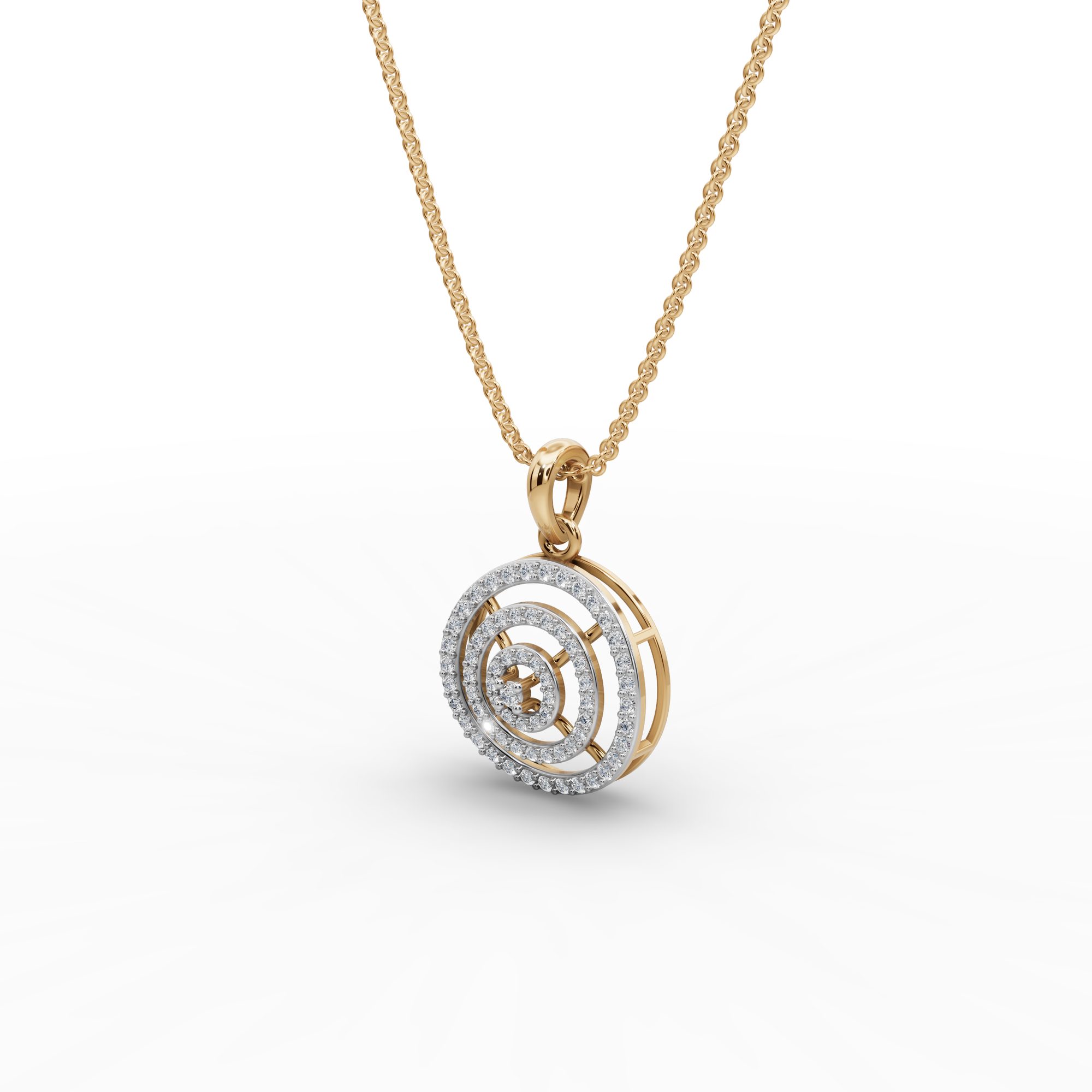 Iconic Signature Round Lab-Grown Diamond Cluster Pendant in yellow gold