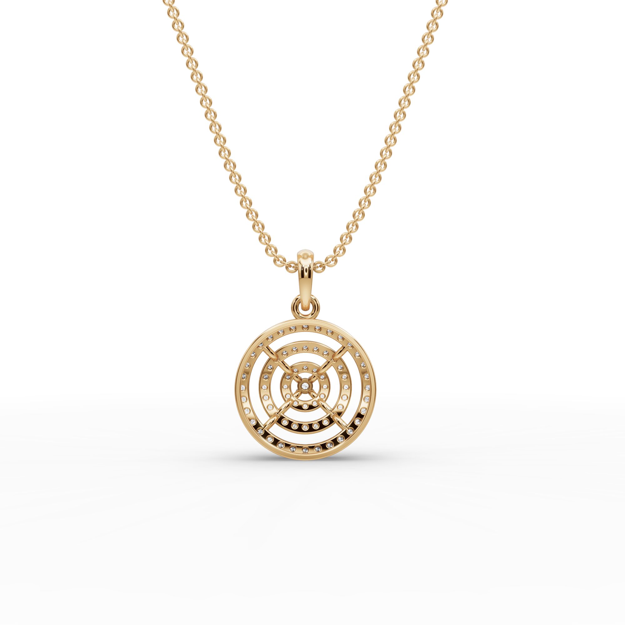 Iconic Signature Round Lab-Grown Diamond Cluster Pendant in yellow gold