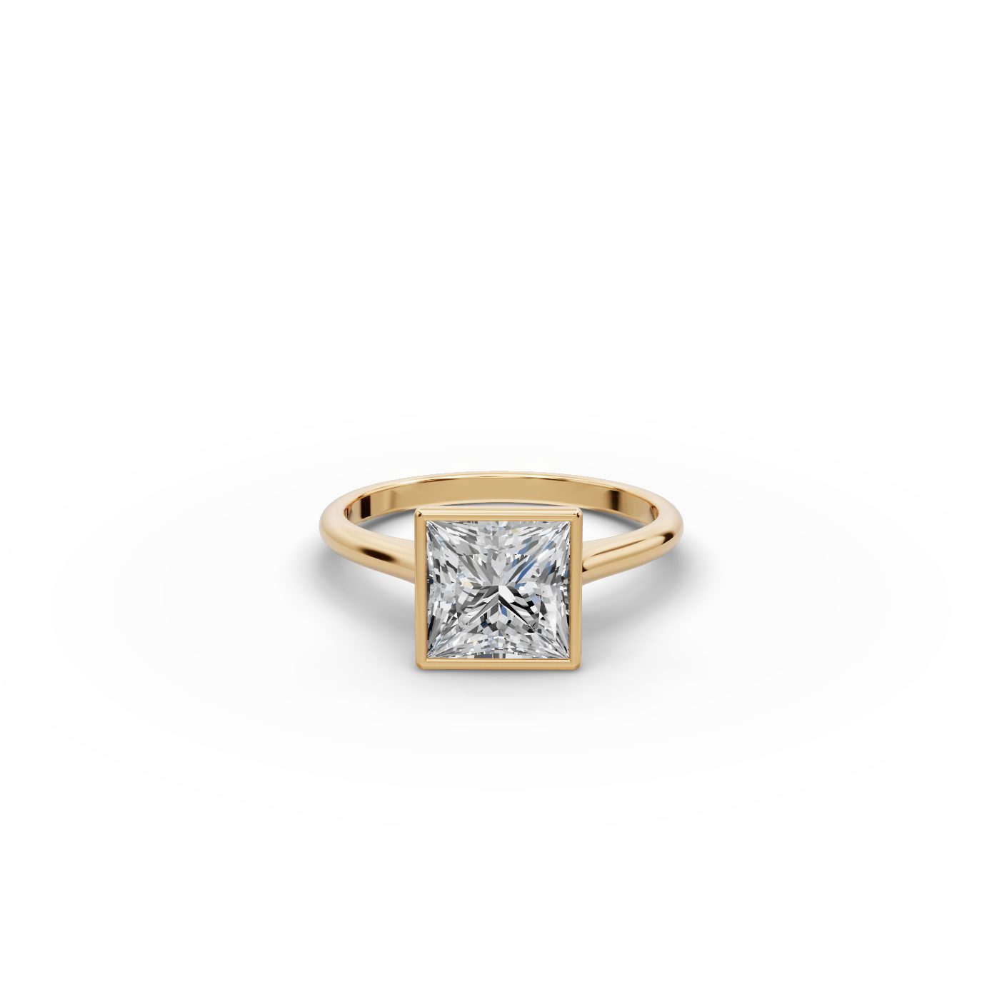 Majestic Muse Princess Lab-Grown Diamond Solitaire Ring in yellow gold, set with lab-grown diamonds