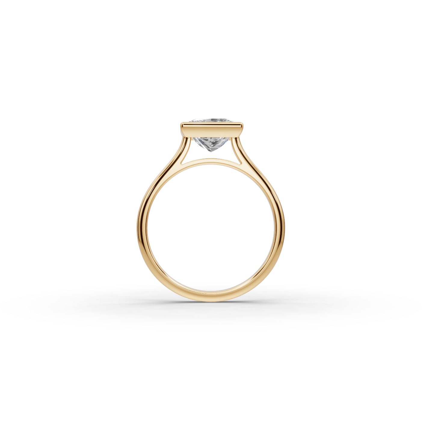 Majestic Muse Princess Lab-Grown Diamond Solitaire Ring in yellow gold