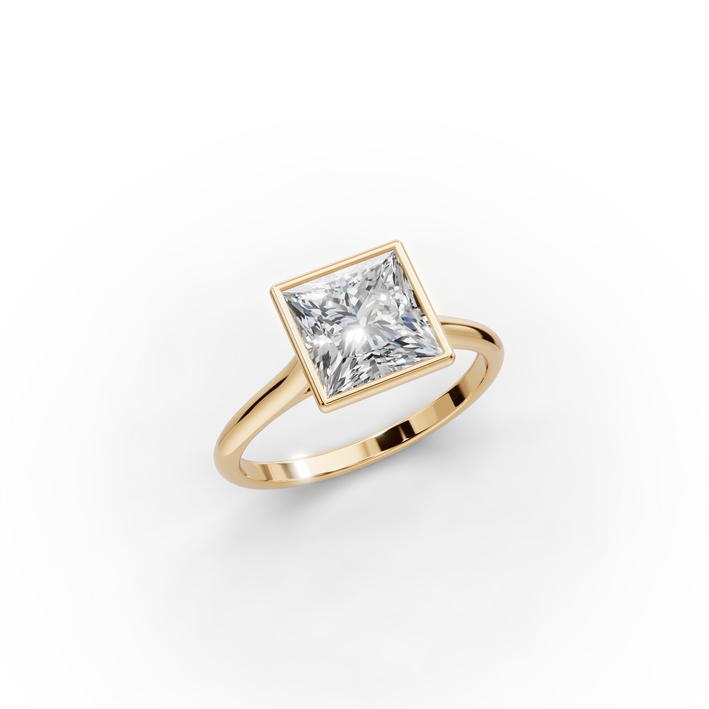 Majestic Muse Princess Lab-Grown Diamond Solitaire Ring in yellow gold