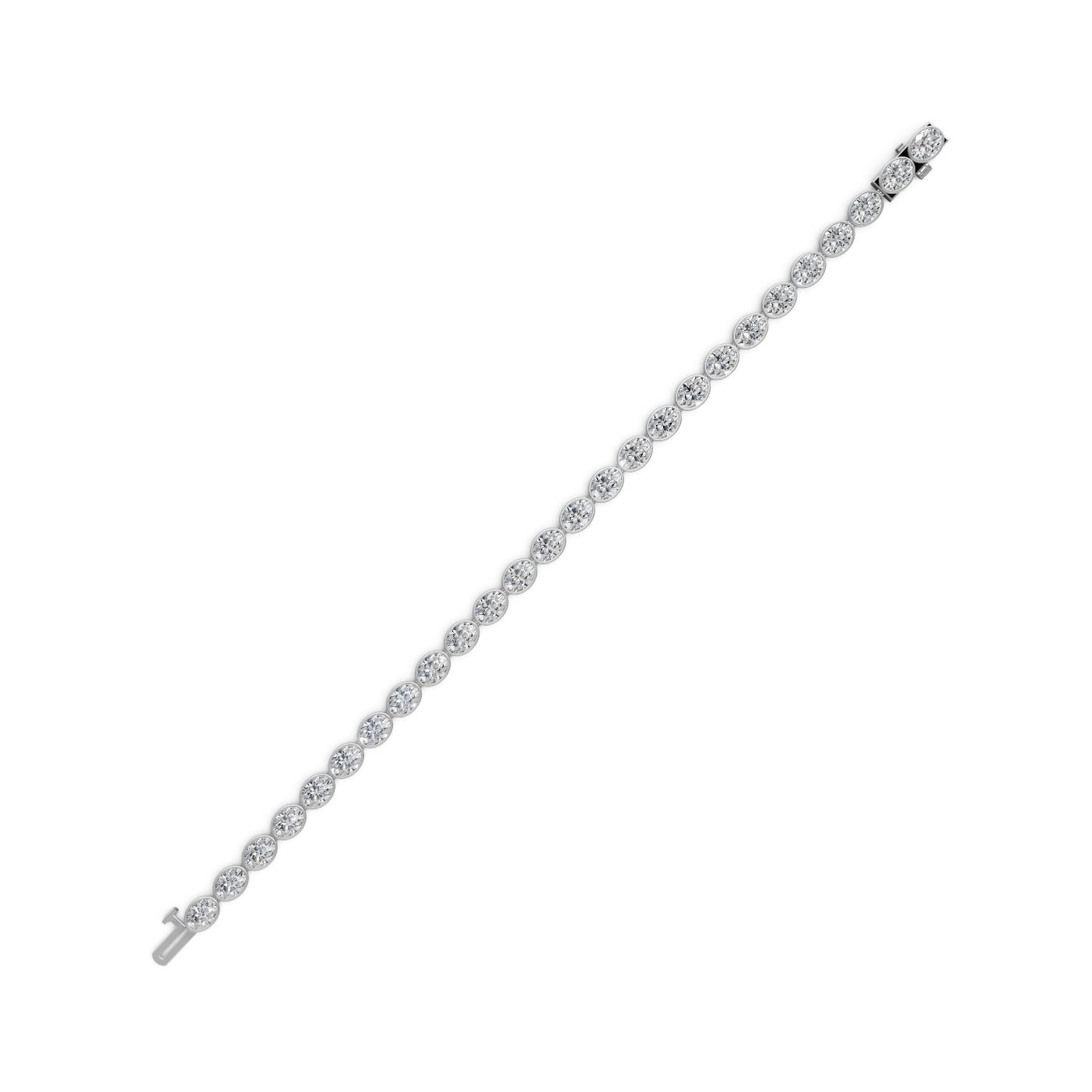 Morning Reverie Oval Lab-Grown Diamond Tennis Bracelet in white gold
