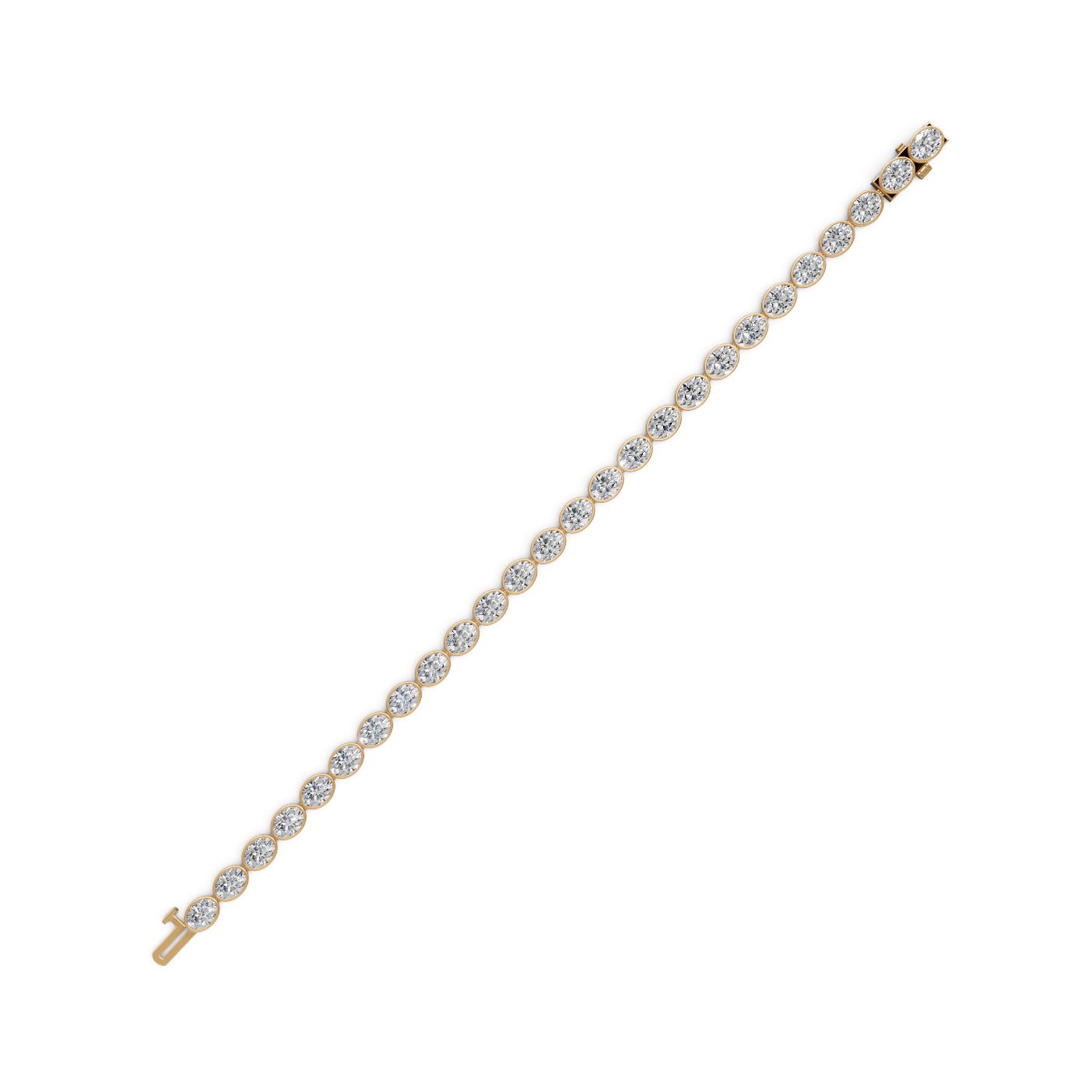 Morning Reverie Oval Lab-Grown Diamond Tennis Bracelet in yellow gold