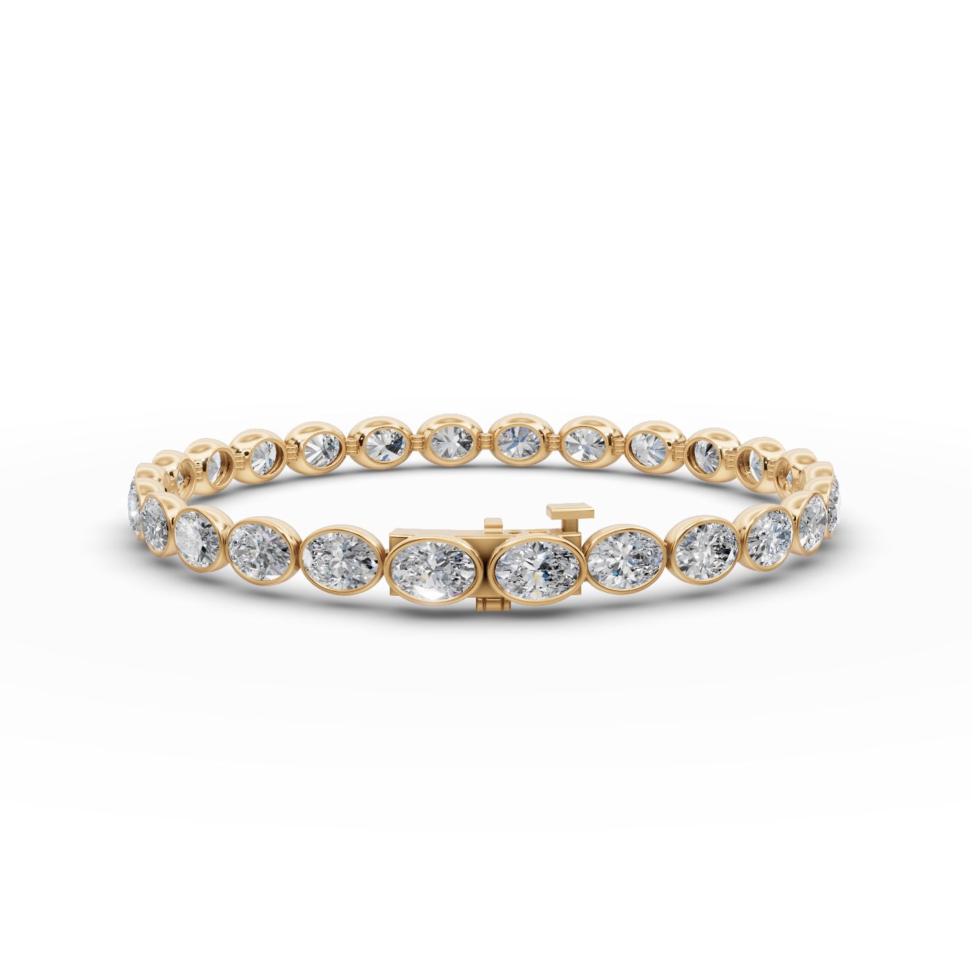 Morning Reverie Oval Lab-Grown Diamond Tennis Bracelet in yellow gold