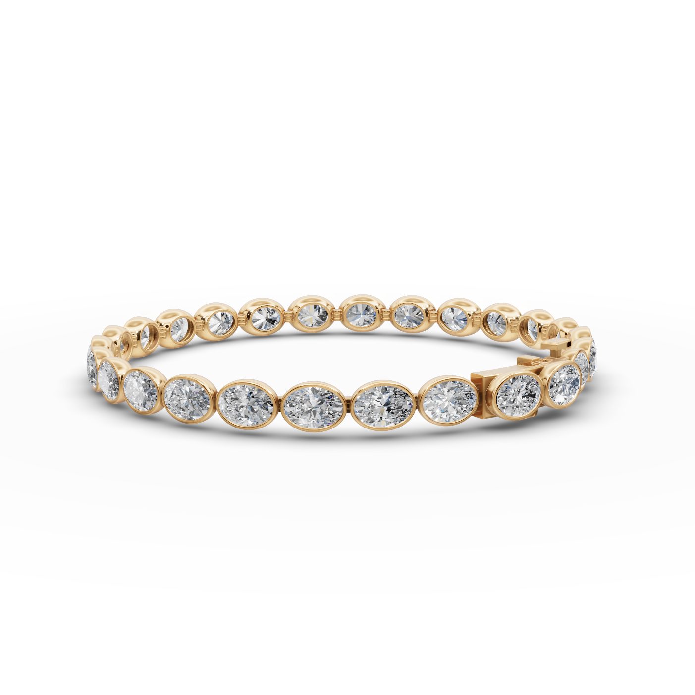 Morning Reverie Oval Lab-Grown Diamond Tennis Bracelet in yellow gold