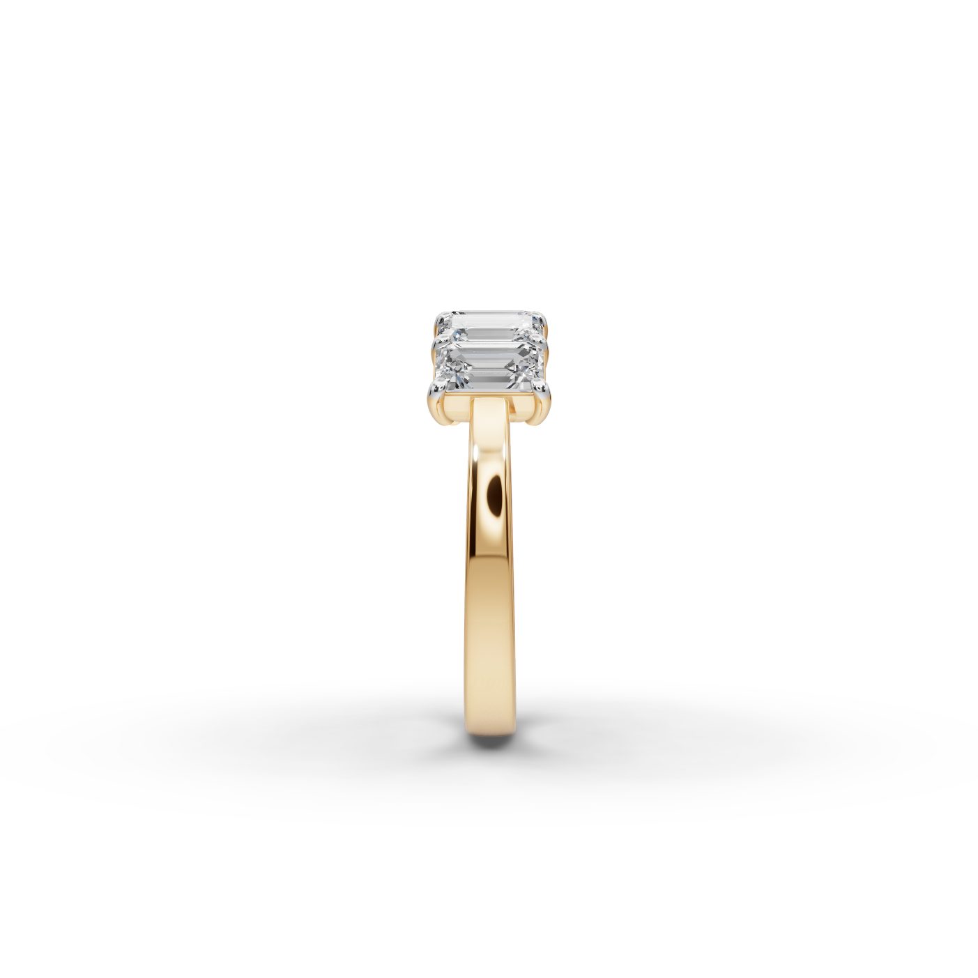 Celestial Grace Emerald Lab-Grown Diamond Five Stone Ring in yellow gold