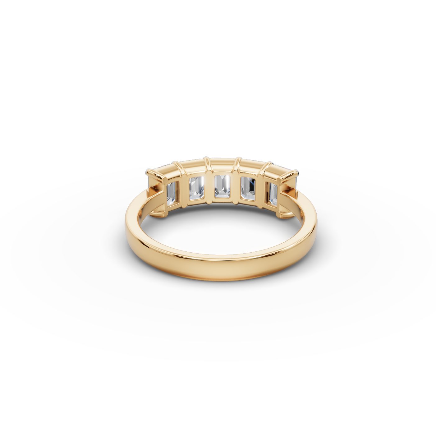 Celestial Grace Emerald Lab-Grown Diamond Five Stone Ring in yellow gold