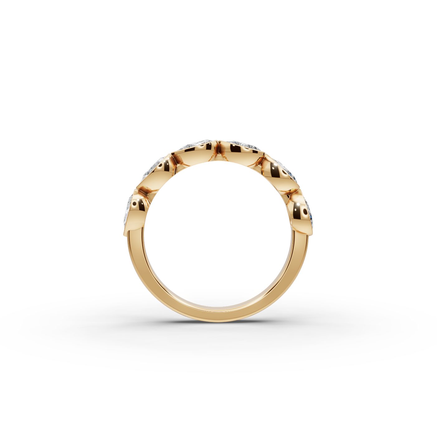 Enduring Light Pear Lab-Grown Diamond Bands Ring in yellow gold