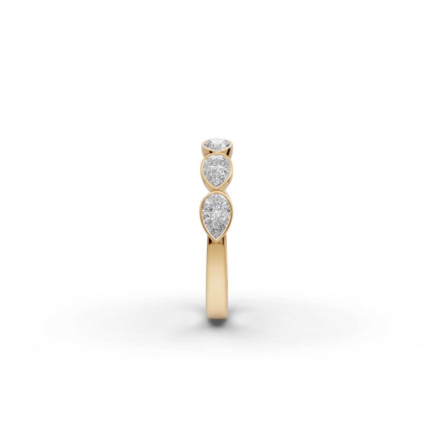 Enduring Light Pear Lab-Grown Diamond Bands Ring in yellow gold
