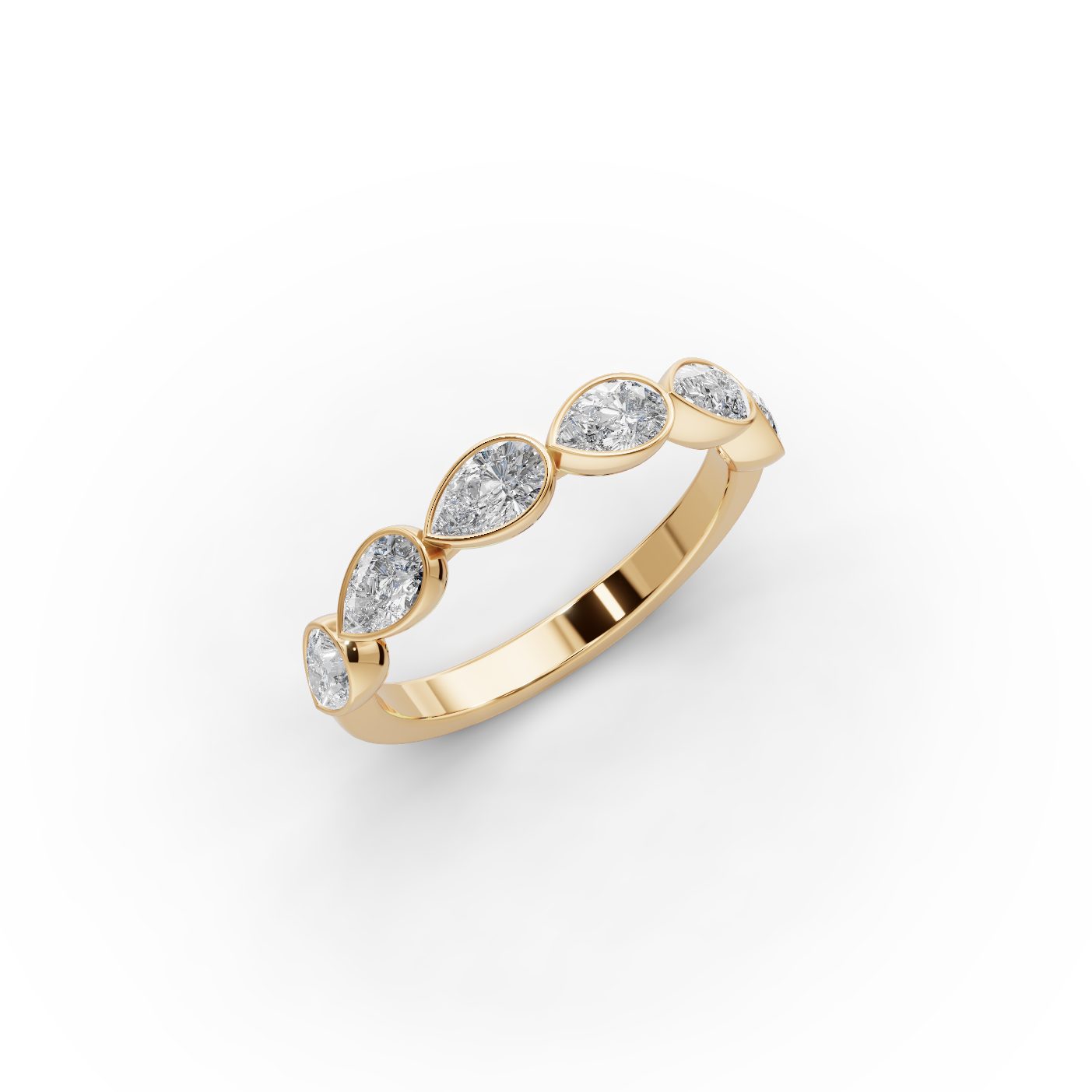 Enduring Light Pear Lab-Grown Diamond Bands Ring in yellow gold