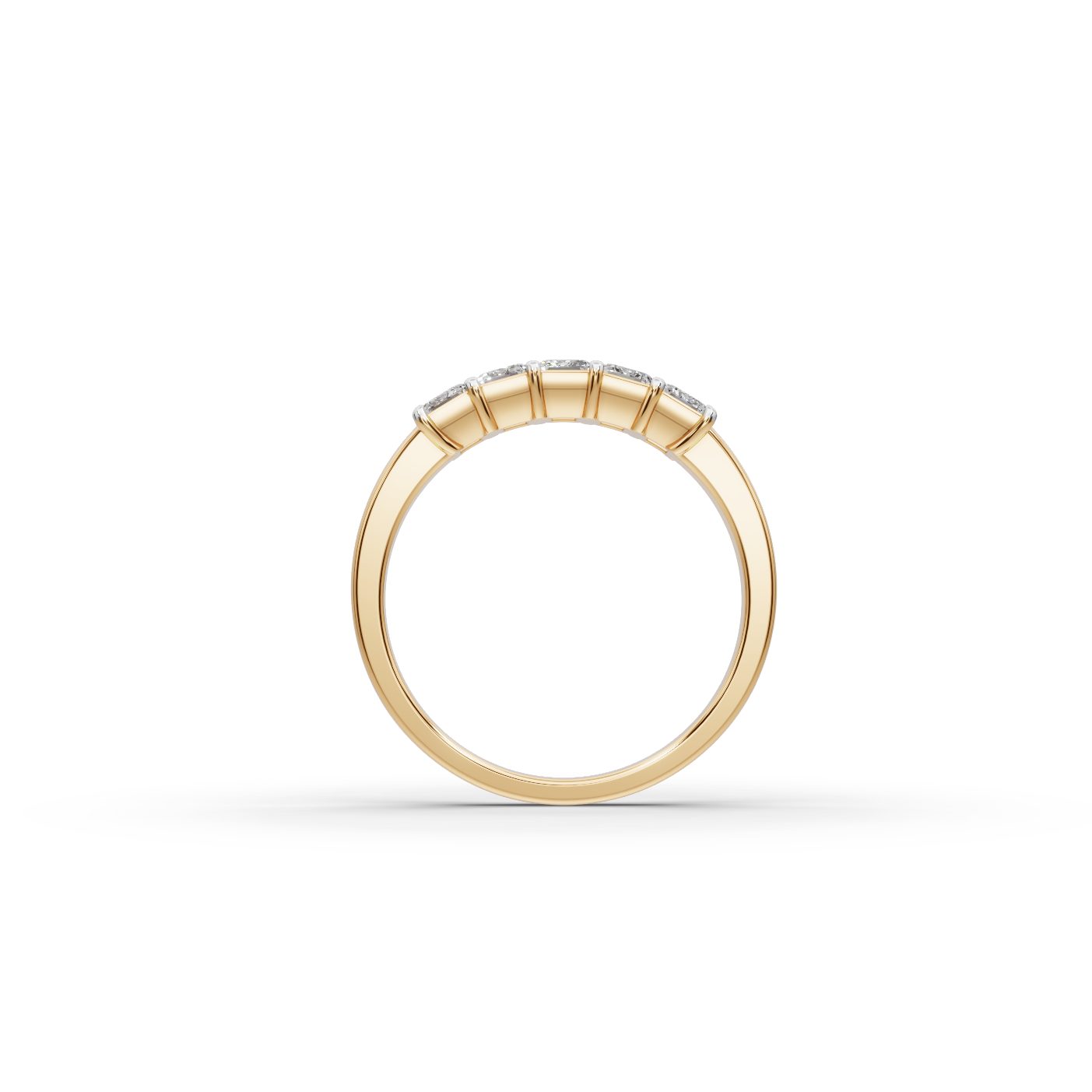 Elegant Glow Emerald Lab-Grown Diamond Five Stone Ring in yellow gold