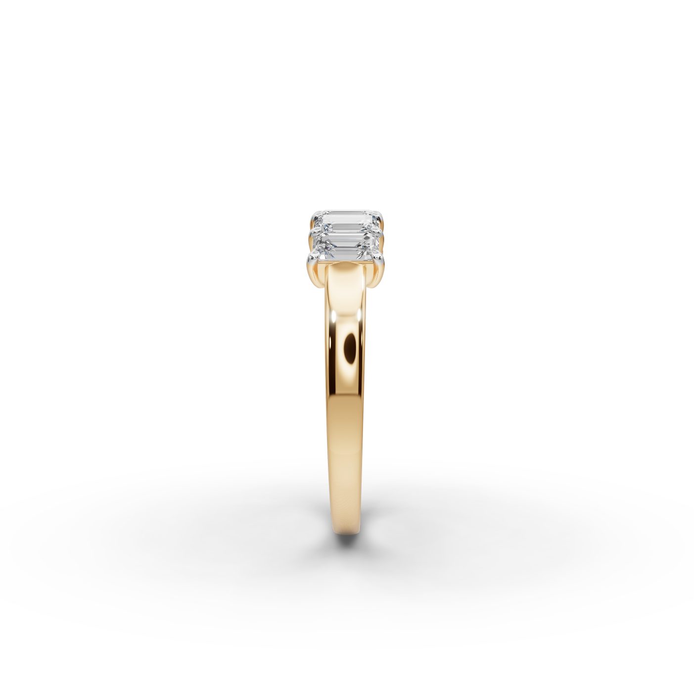 Elegant Glow Emerald Lab-Grown Diamond Five Stone Ring in yellow gold
