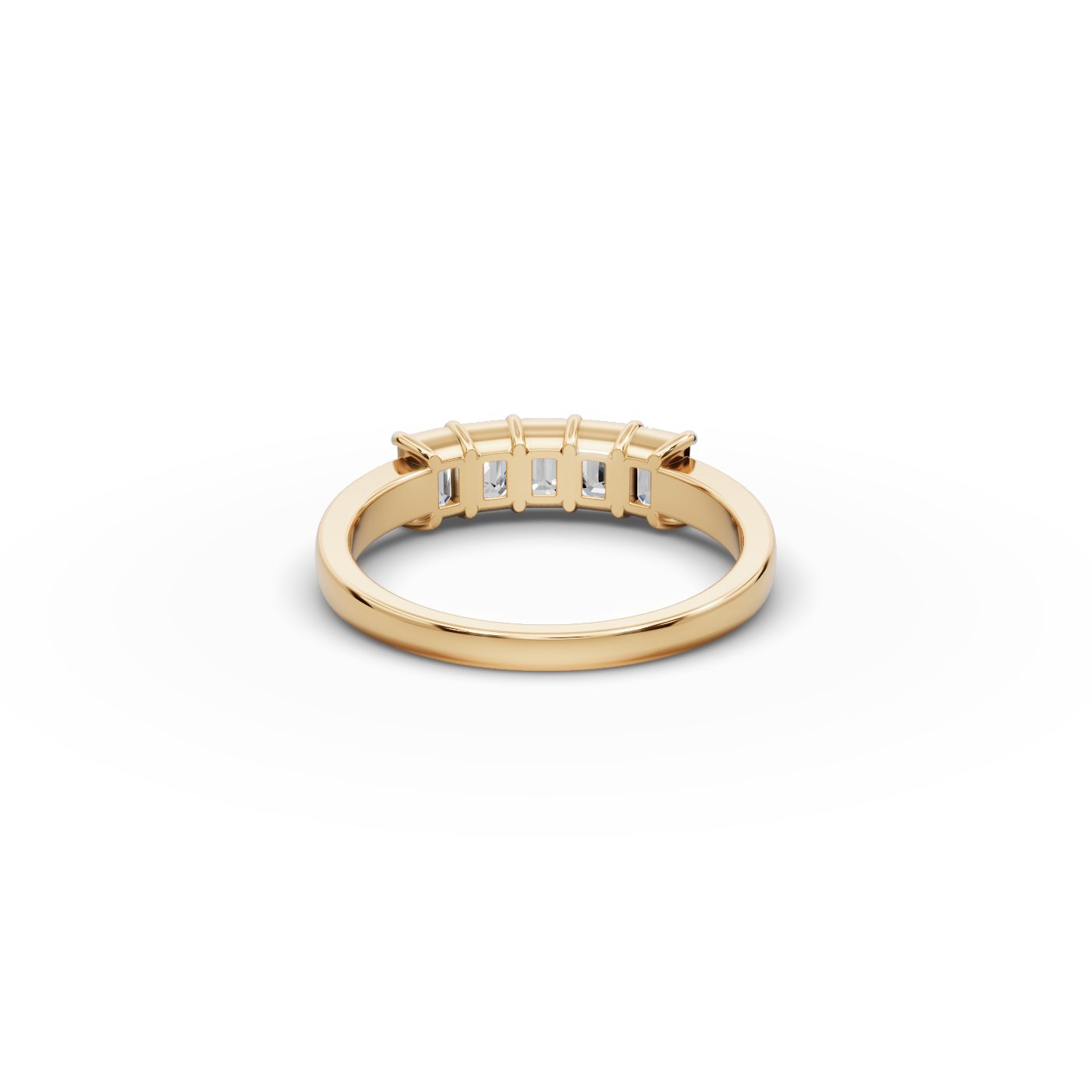 Elegant Glow Emerald Lab-Grown Diamond Five Stone Ring in yellow gold