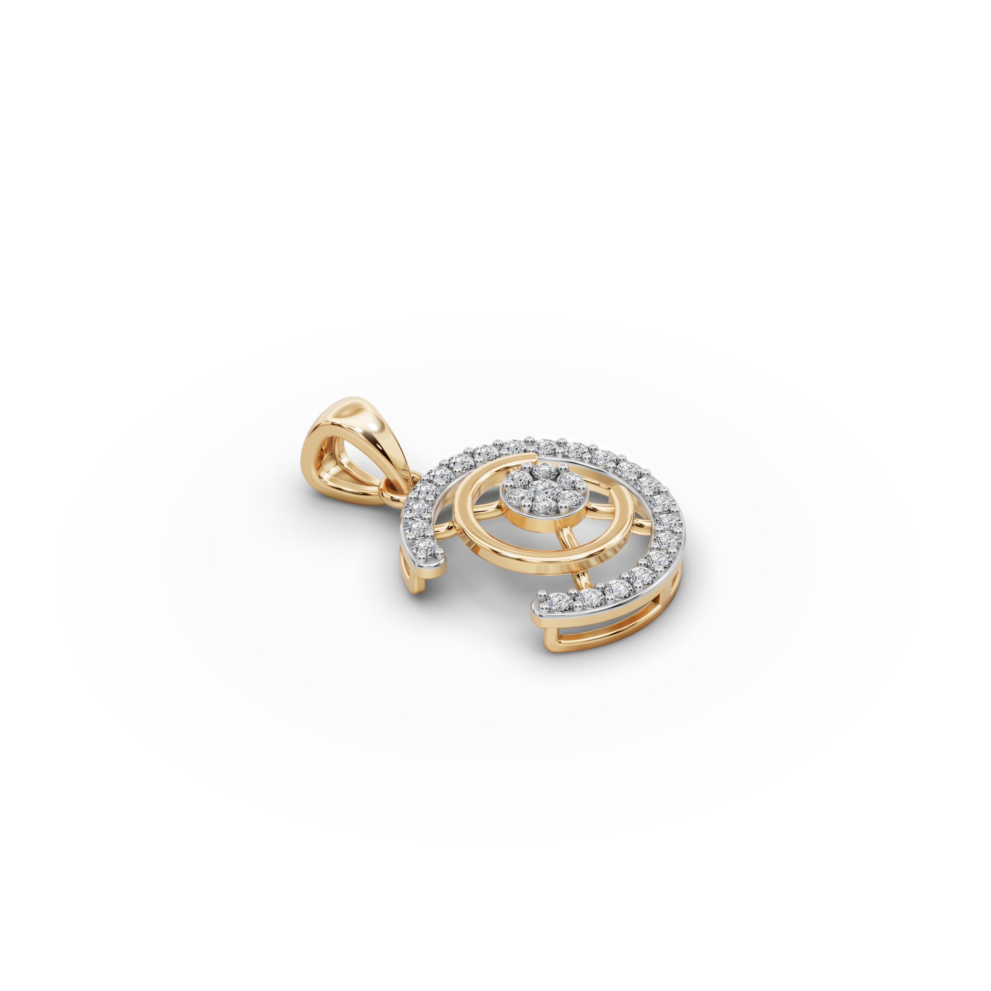 Pristine Promise Round Lab-Grown Diamond Cluster Pendant in yellow gold