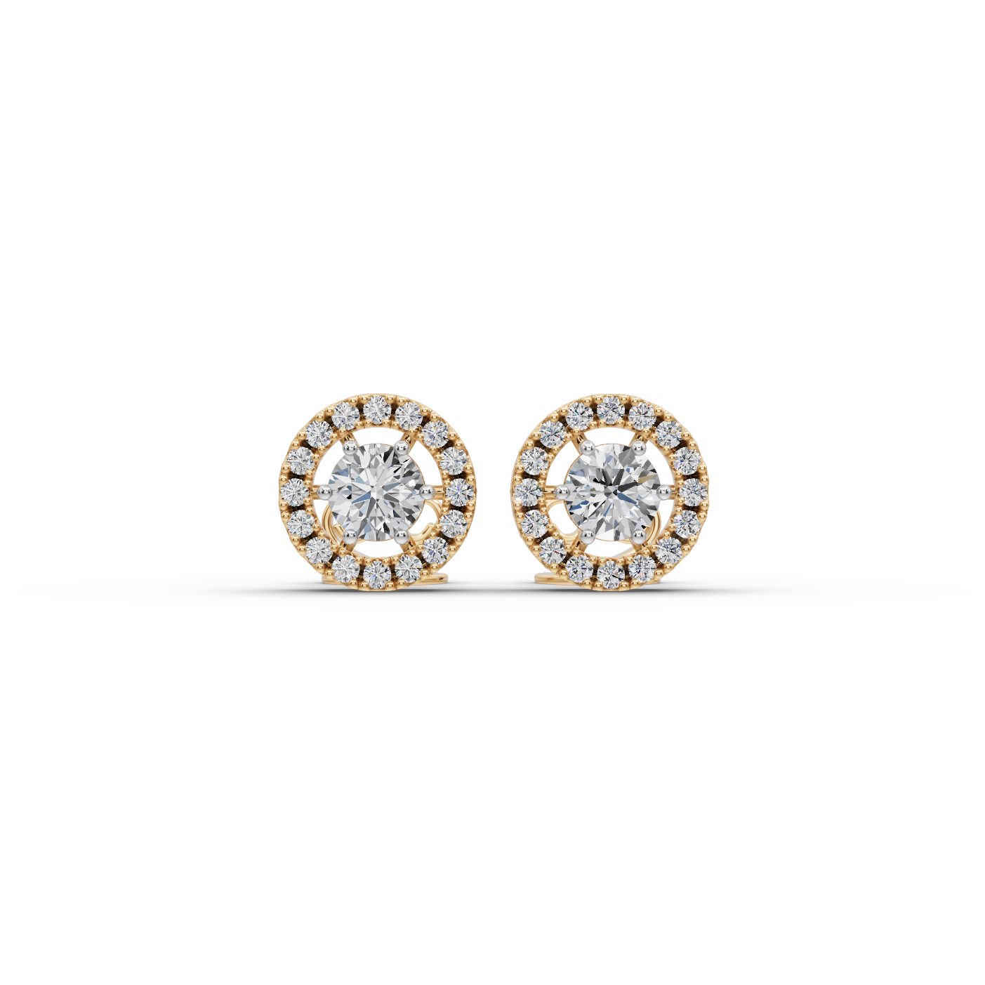 Luminous Grace Round Lab-Grown Diamond Studs Earring in yellow gold, set with lab-grown diamonds