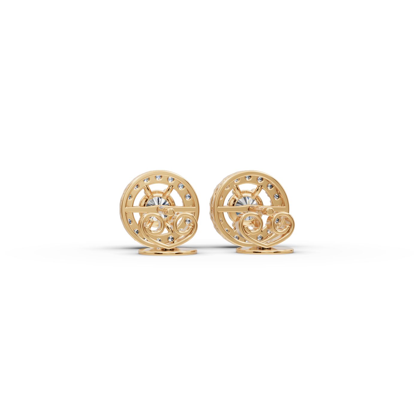 Luminous Grace Round Lab-Grown Diamond Studs Earring in yellow gold