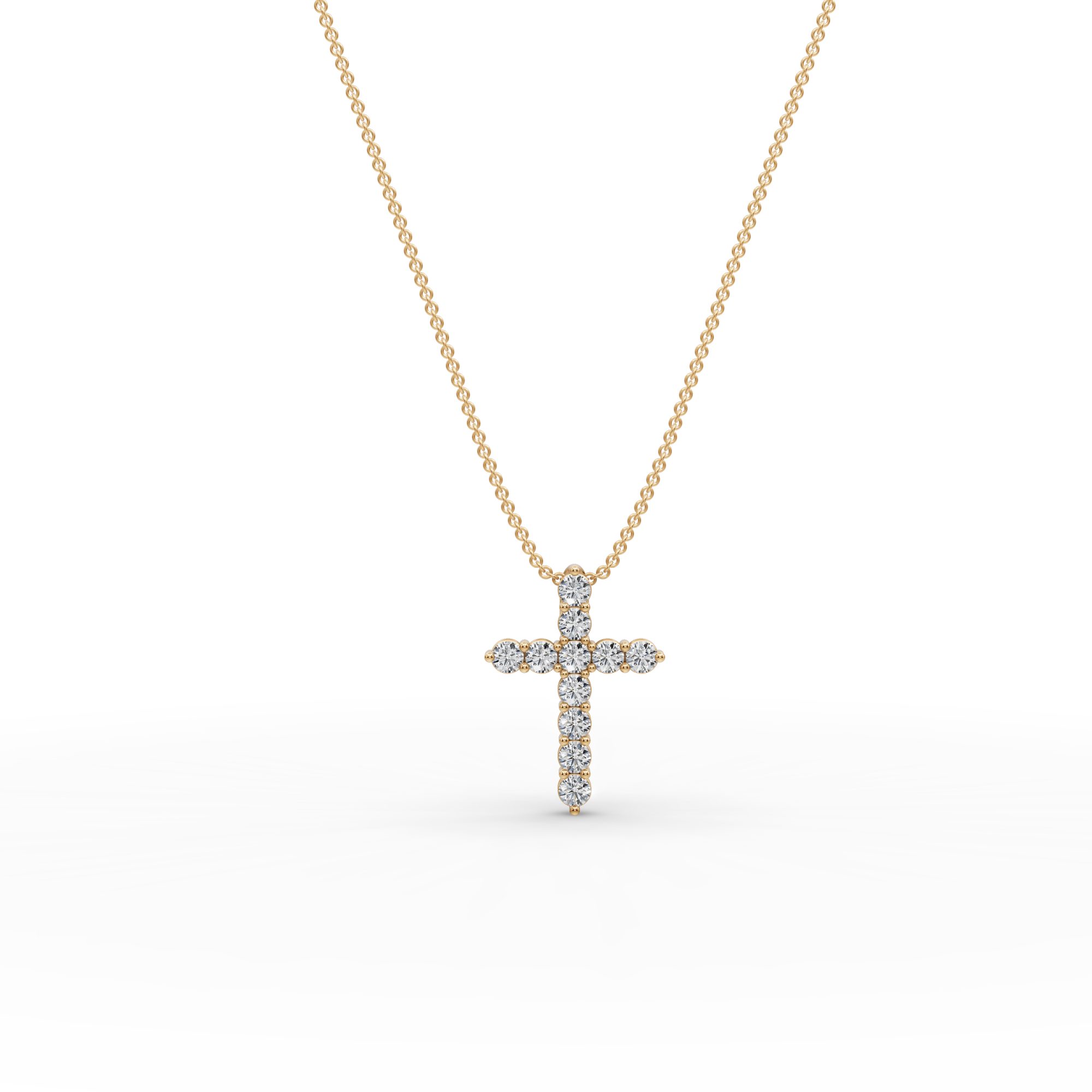Celestial Muse Cross Lab-Grown Diamond Pendant in yellow gold