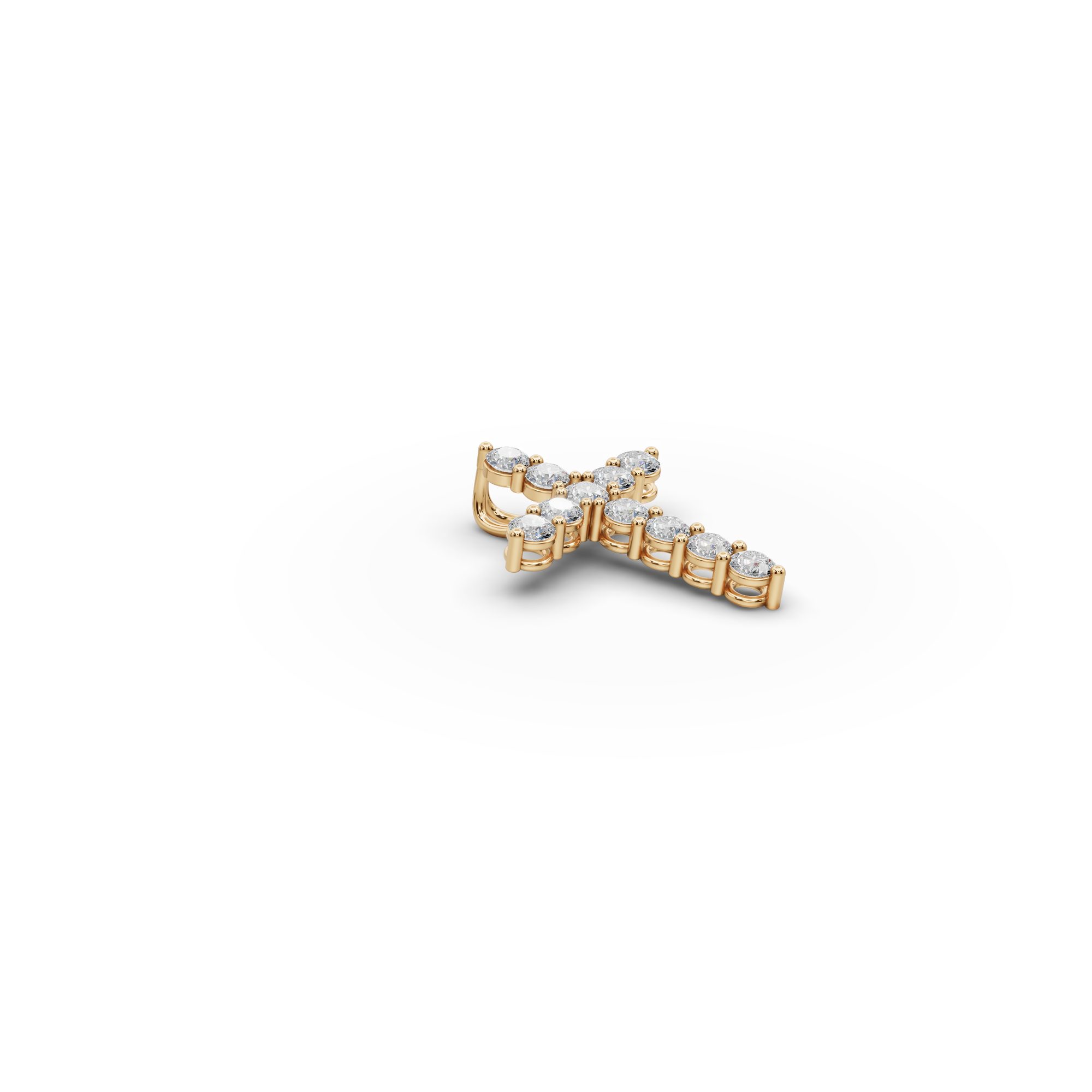 Celestial Muse Cross Lab-Grown Diamond Pendant in yellow gold
