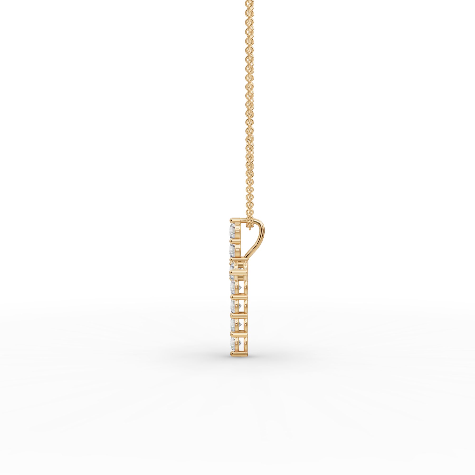 Celestial Muse Cross Lab-Grown Diamond Pendant in yellow gold