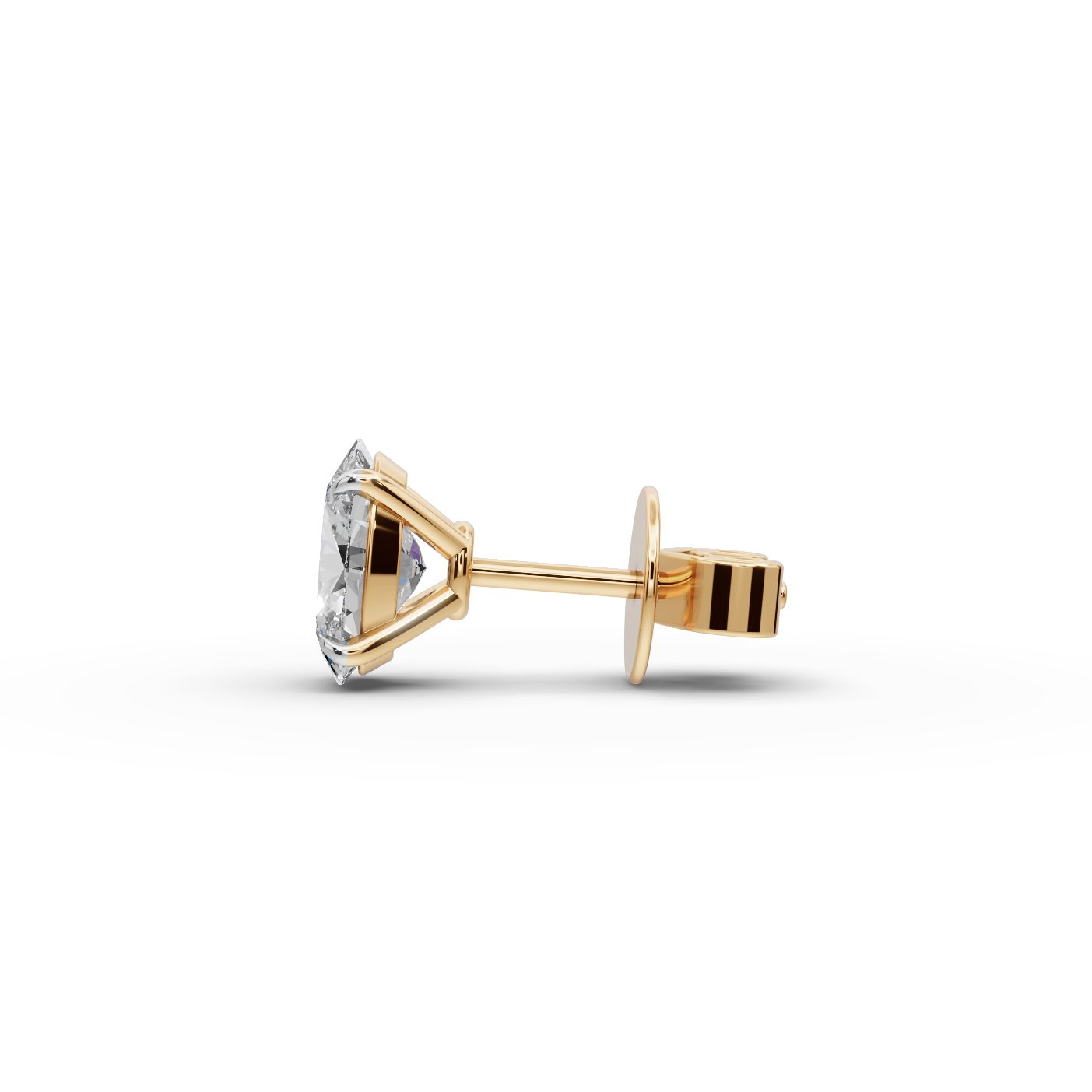 Enduring Whisper Oval Lab-Grown Diamond Studs Earring in yellow gold