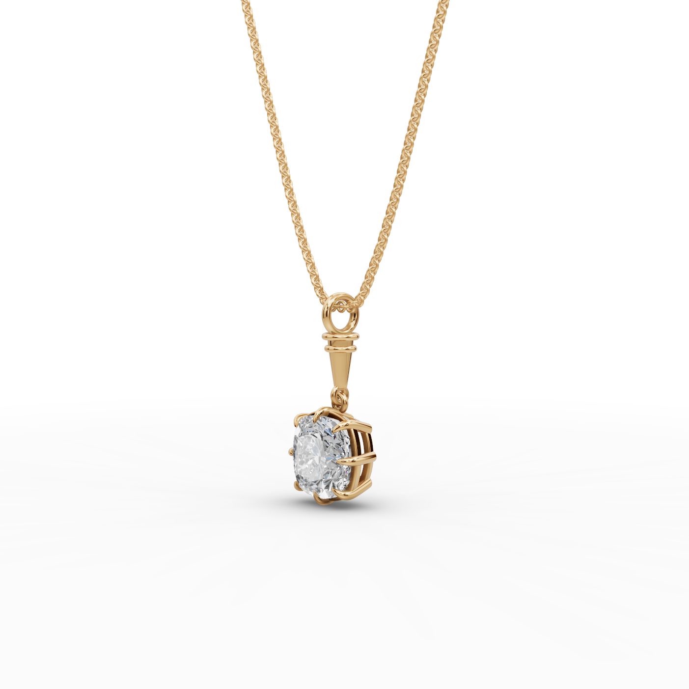 Iconic Muse Cushion Lab-Grown Diamond Solitaire Pendant in yellow gold