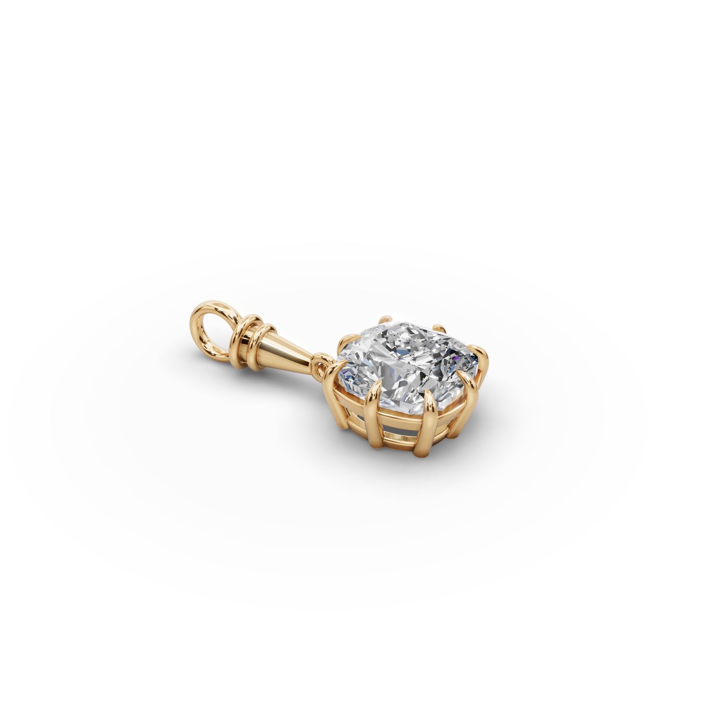 Iconic Muse Cushion Lab-Grown Diamond Solitaire Pendant in yellow gold