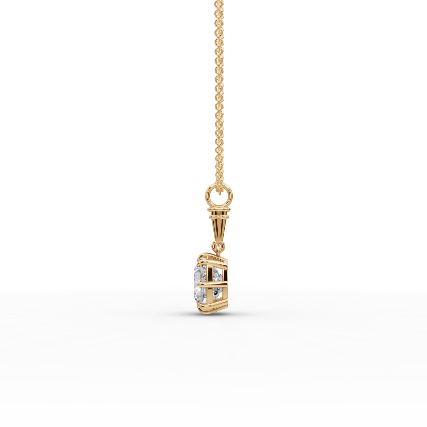 Iconic Muse Cushion Lab-Grown Diamond Solitaire Pendant in yellow gold