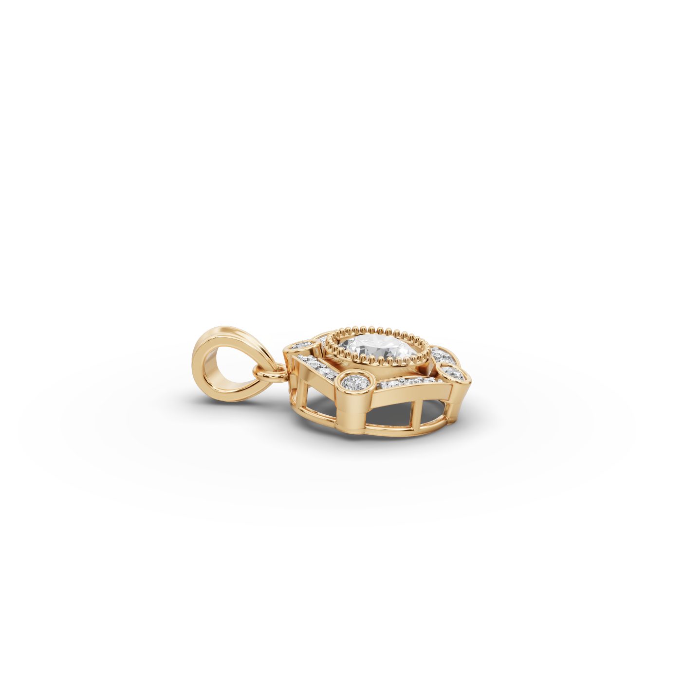 Pristine Promise Round Lab-Grown Diamond Solitaire Pendant in yellow gold