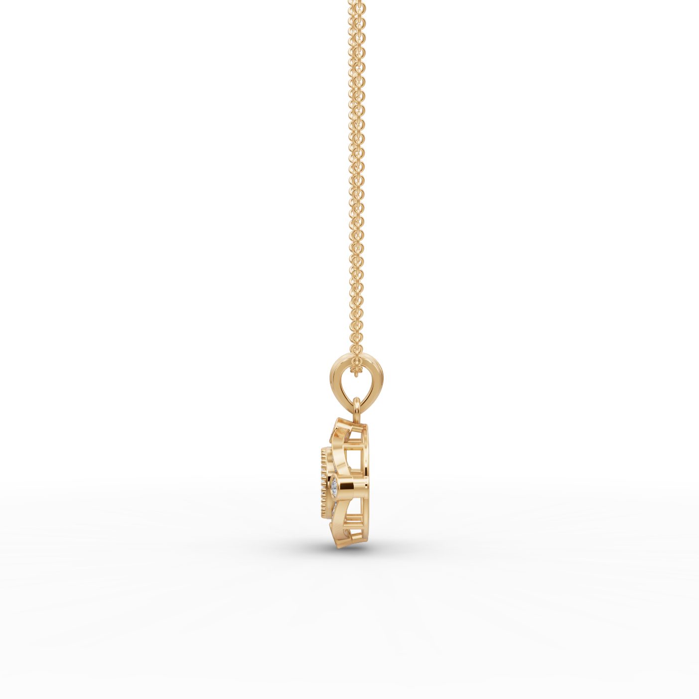 Pristine Promise Round Lab-Grown Diamond Solitaire Pendant in yellow gold