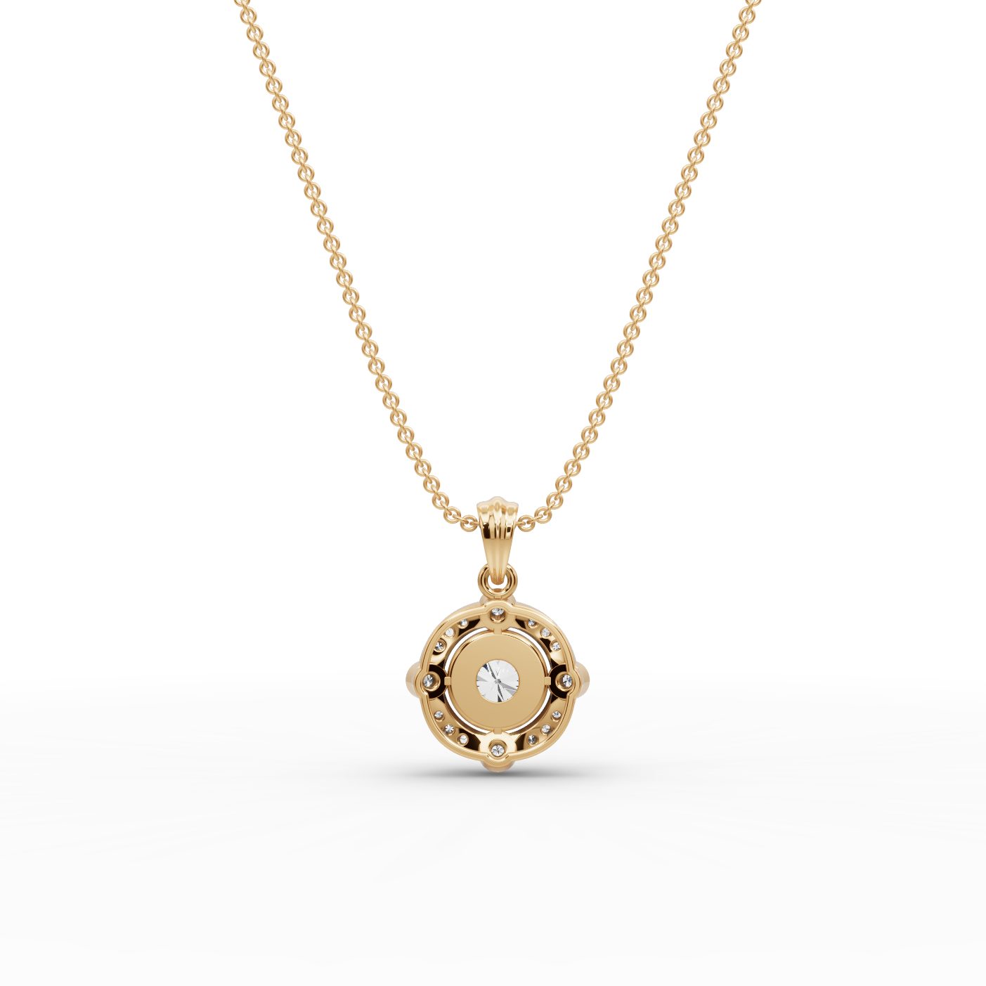 Pristine Promise Round Lab-Grown Diamond Solitaire Pendant in yellow gold