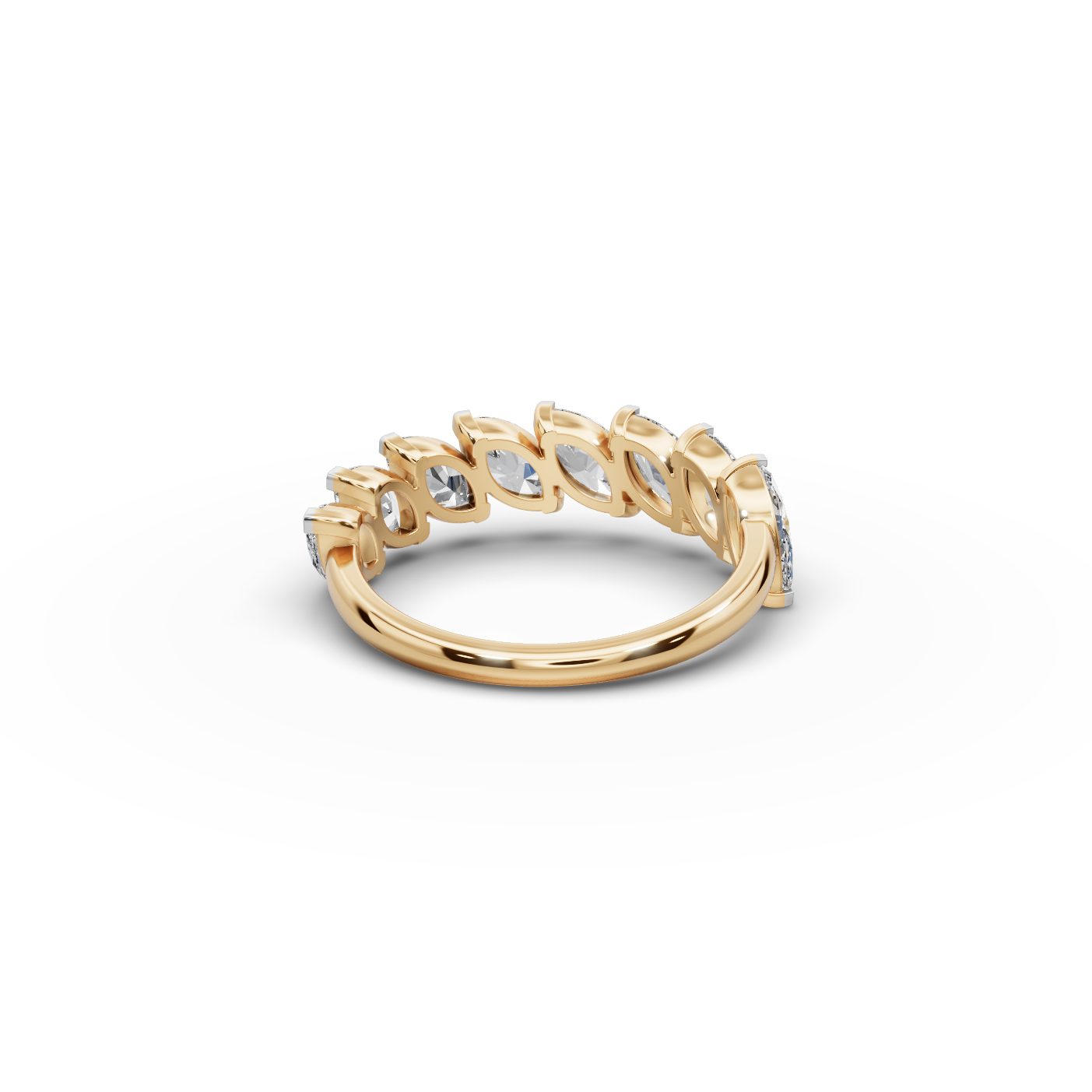 Majestic Signature Marquise Lab-Grown Diamond Bands Ring in yellow gold