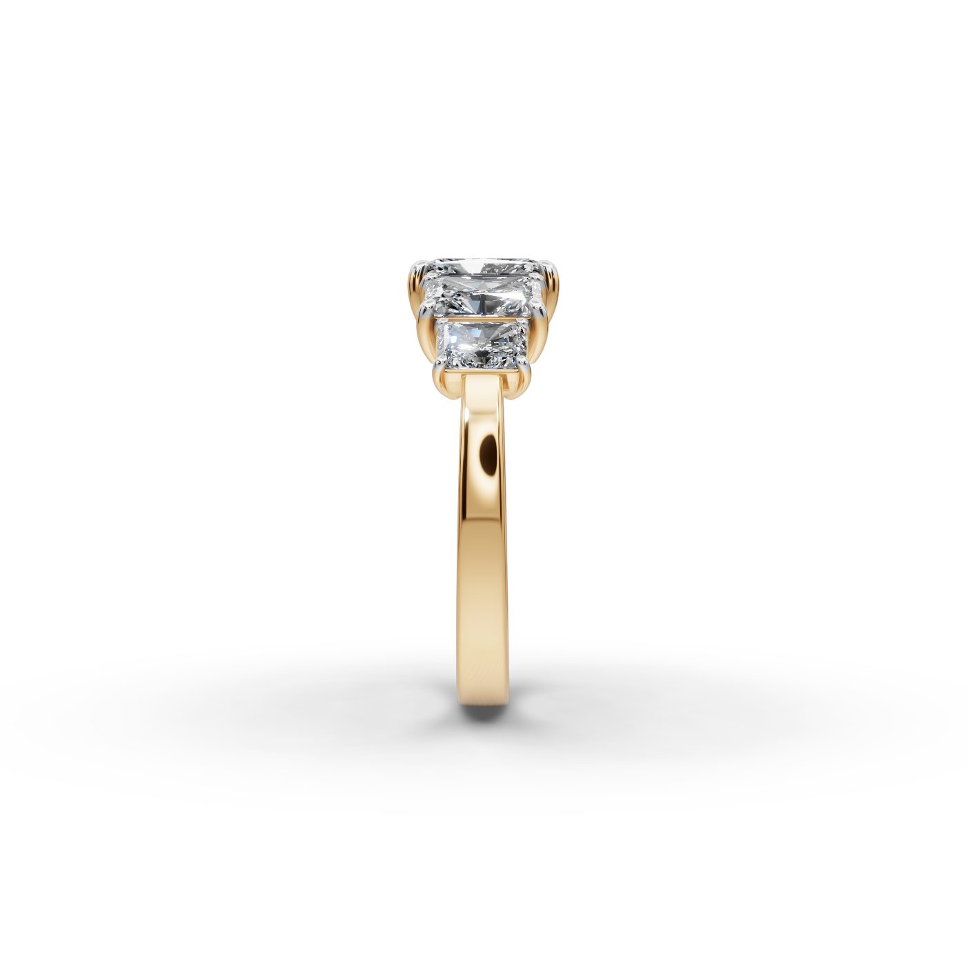 Royal Ember Radiant Lab-Grown Diamond Five Stone Ring in yellow gold