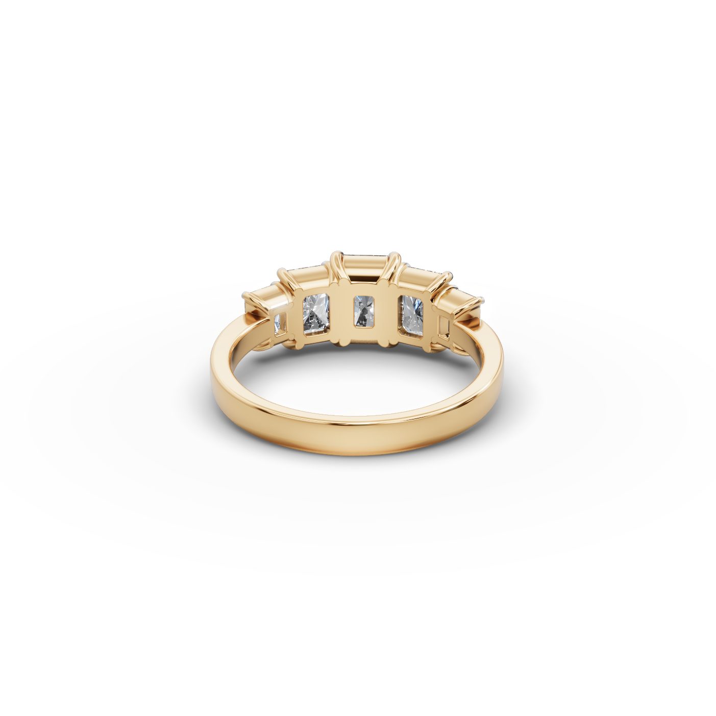 Royal Ember Radiant Lab-Grown Diamond Five Stone Ring in yellow gold
