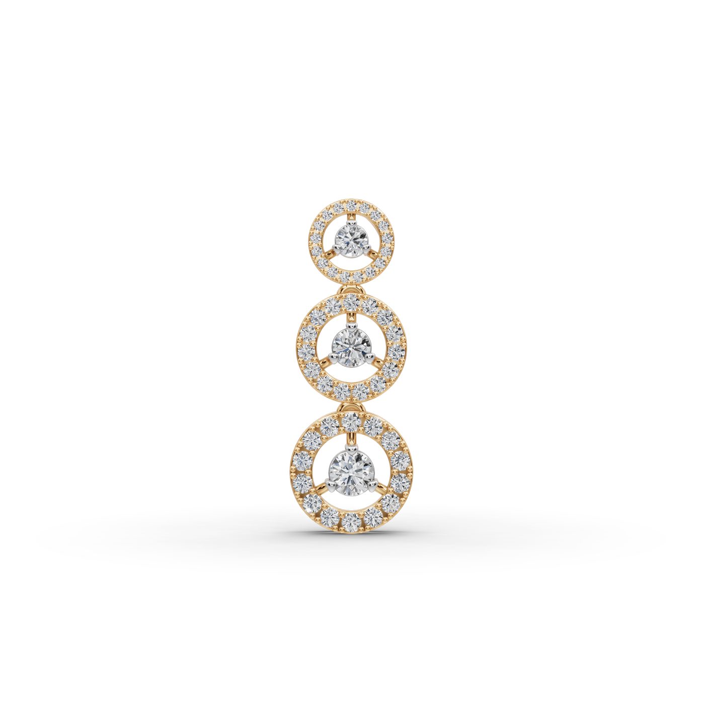 Graceful Glow Round Lab-Grown Diamond Cluster Pendant in yellow gold, set with lab-grown diamonds