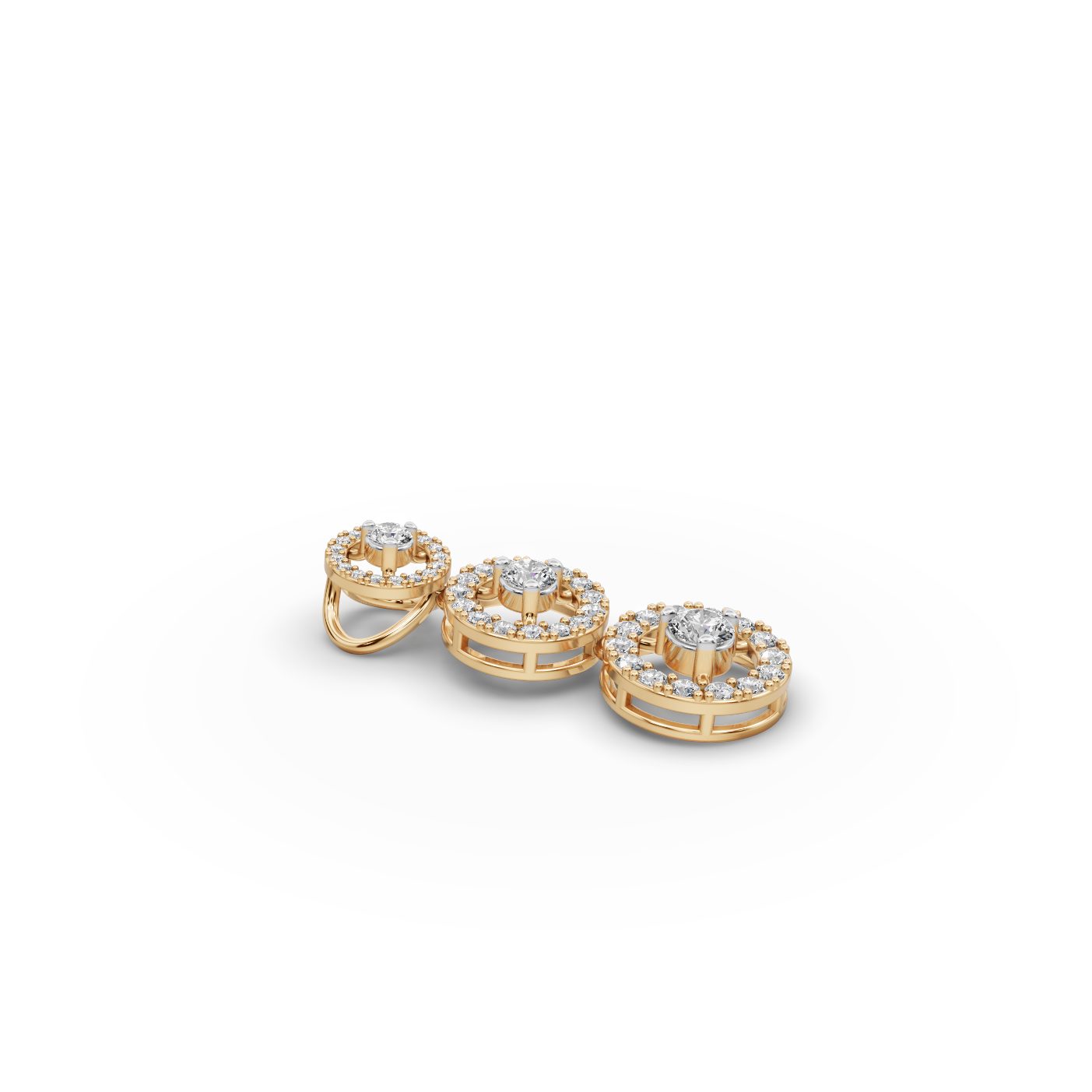 Graceful Glow Round Lab-Grown Diamond Cluster Pendant in yellow gold