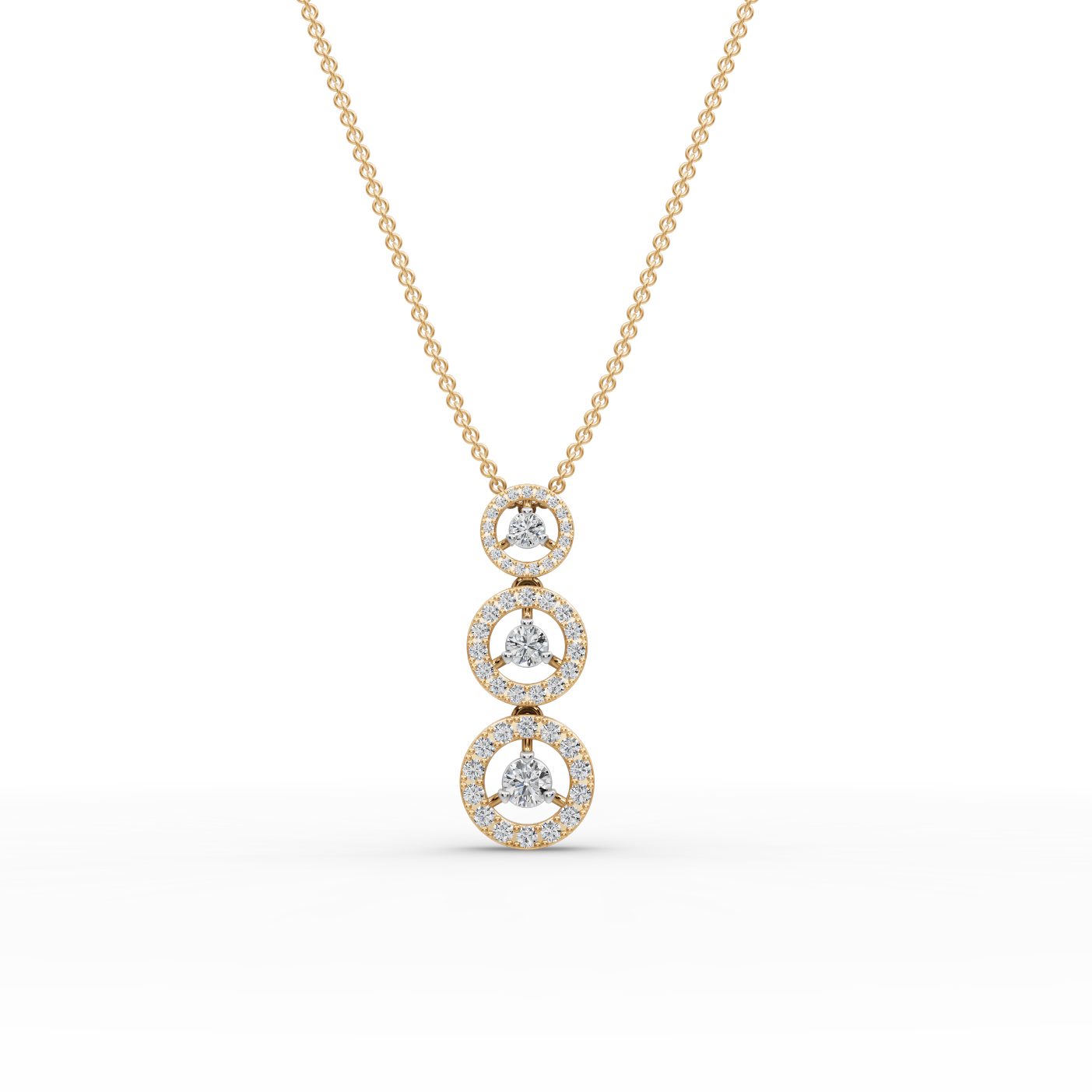 Graceful Glow Round Lab-Grown Diamond Cluster Pendant in yellow gold