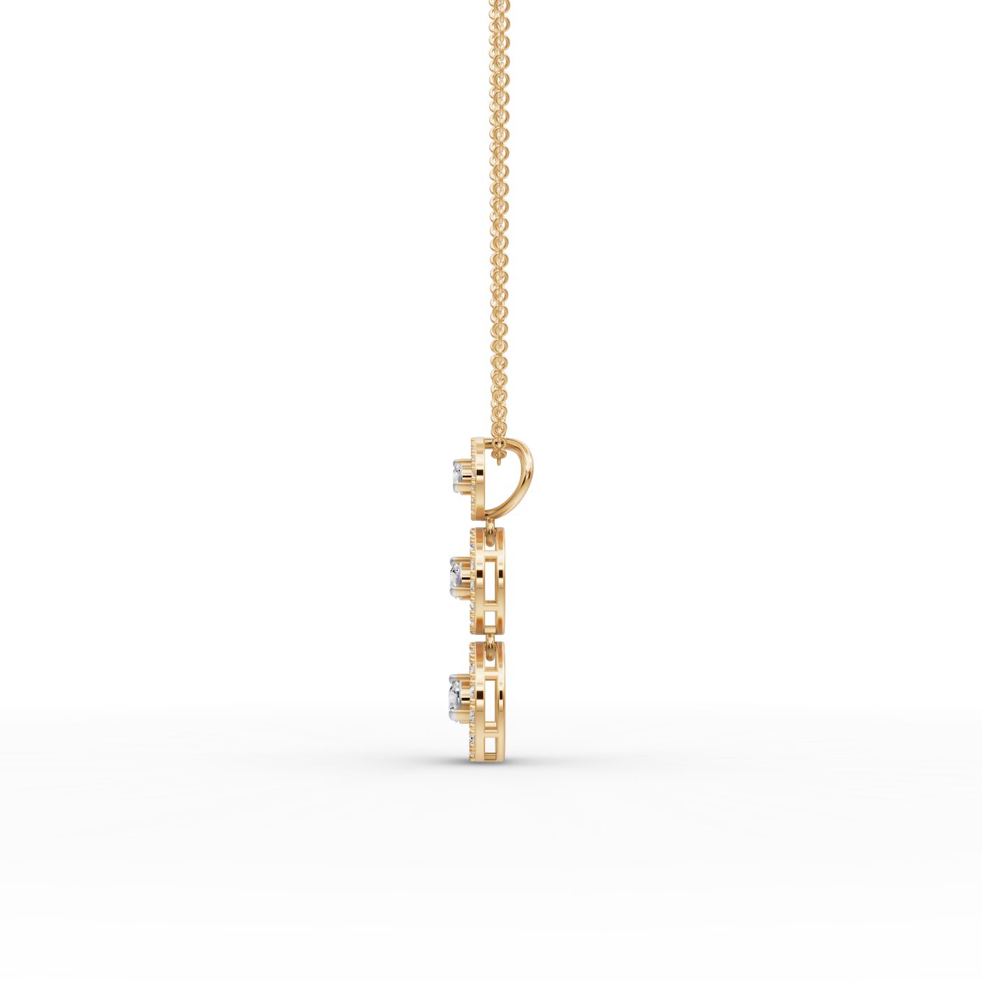 Graceful Glow Round Lab-Grown Diamond Cluster Pendant in yellow gold