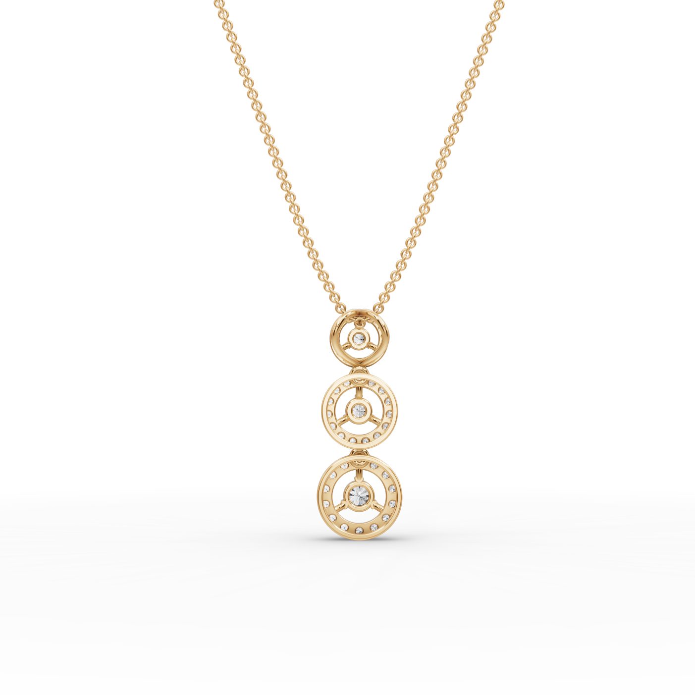 Graceful Glow Round Lab-Grown Diamond Cluster Pendant in yellow gold