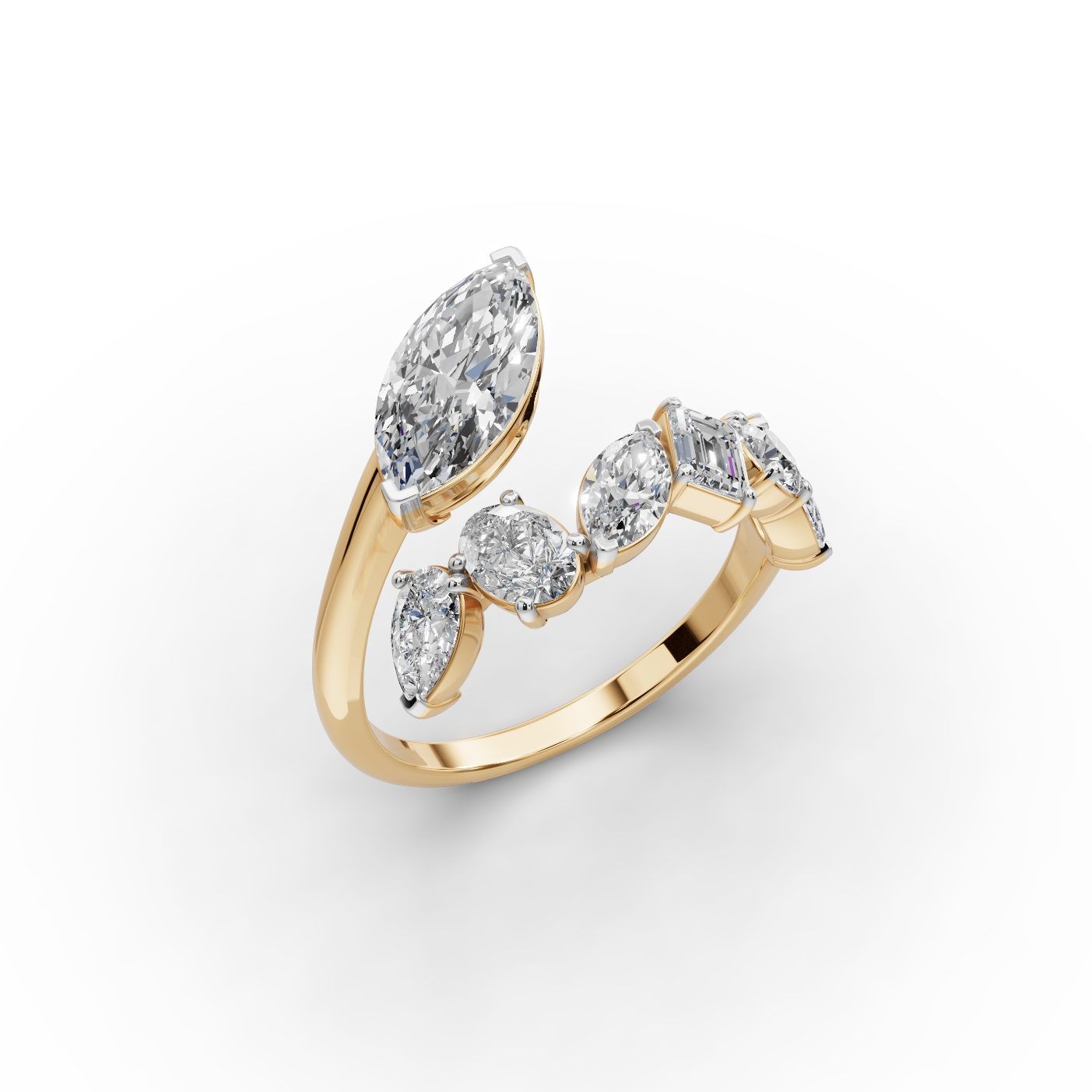Golden Reverie Marquise Lab-Grown Diamond Cocktail Ring in yellow gold